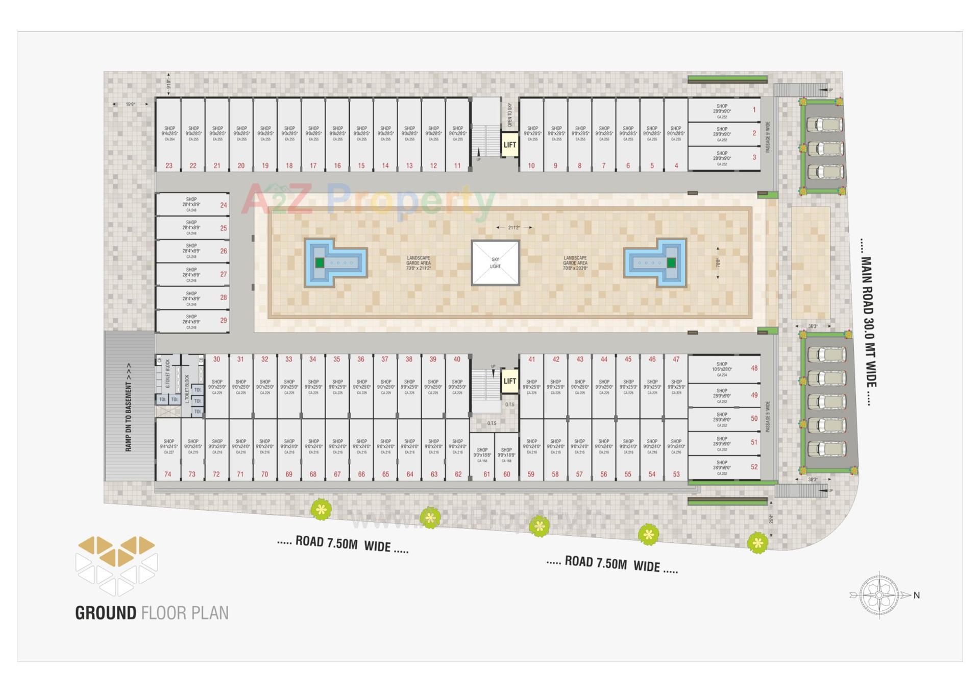 Layout of real estate project Applewood City Mall located at Timbawadi, Junagadh, Gujarat