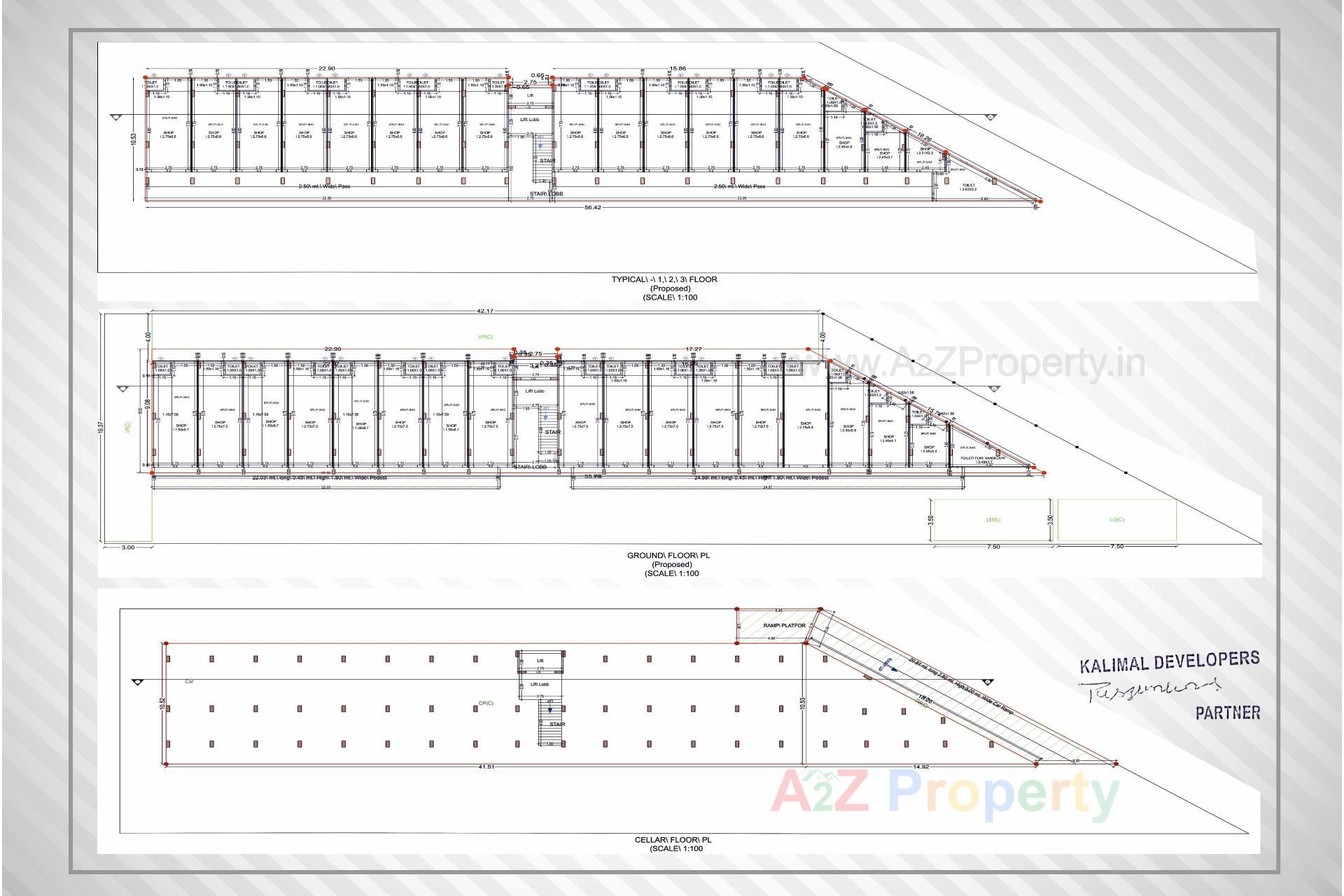 Layout of real estate project Central Plaza located at Joshipura, Junagadh, Gujarat