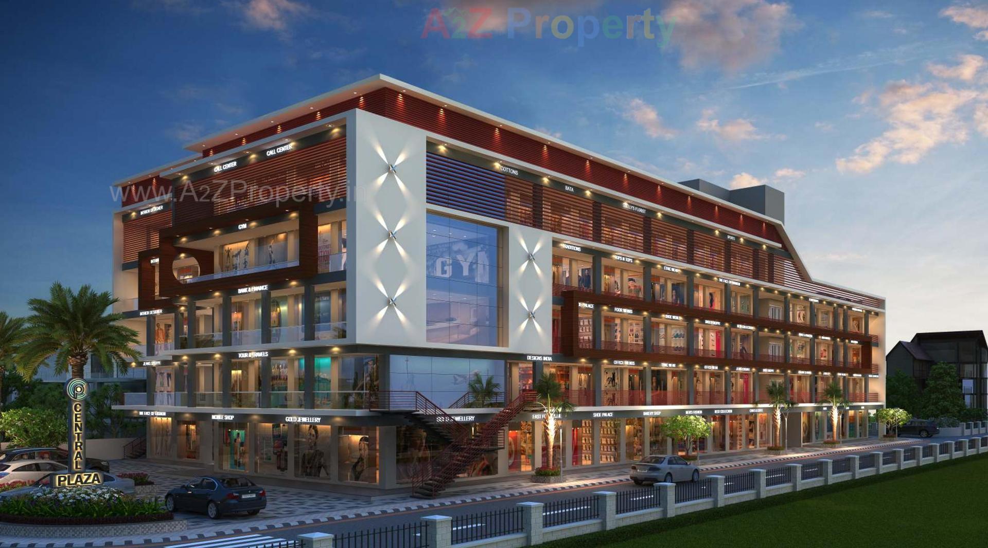 3D Elevation of real estate project Central Plaza located at Timbawadi, Junagadh, Gujarat