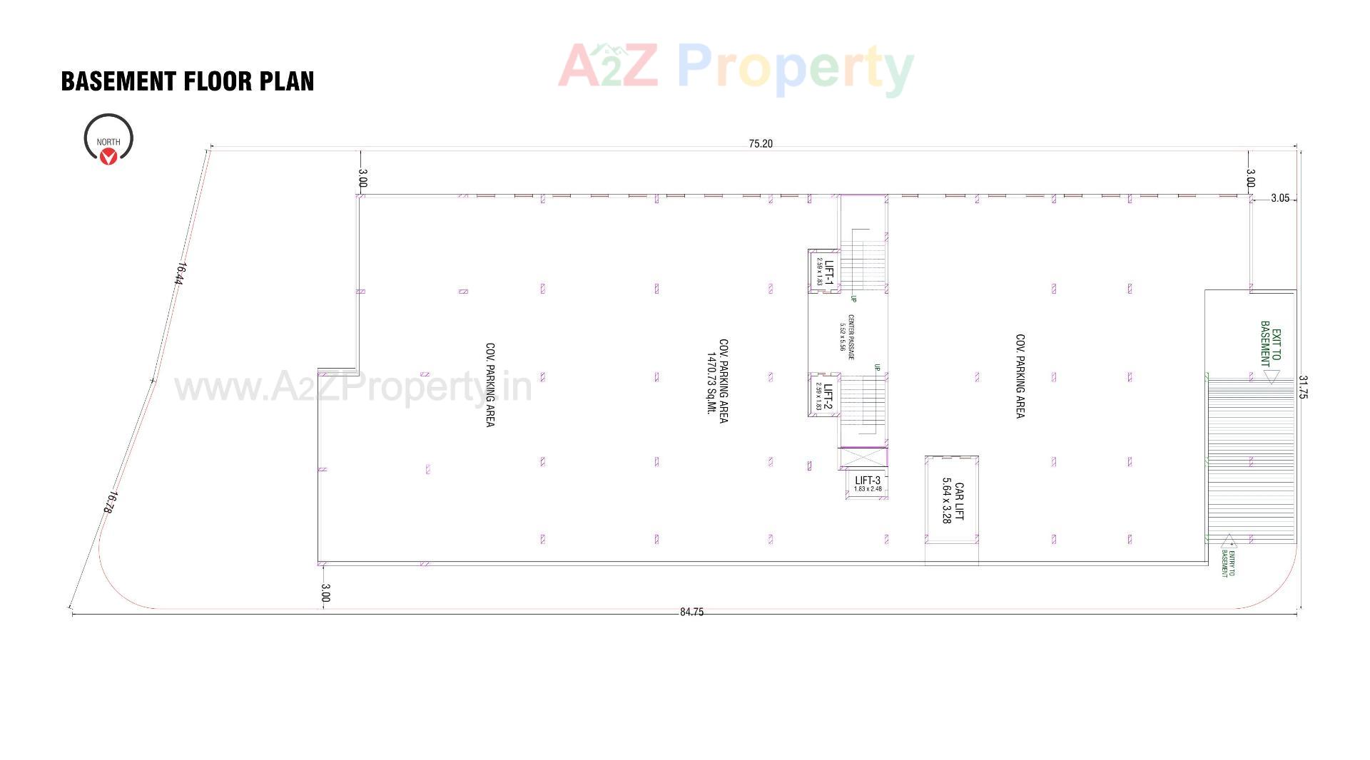 Layout of real estate project Central Plaza located at Timbawadi, Junagadh, Gujarat