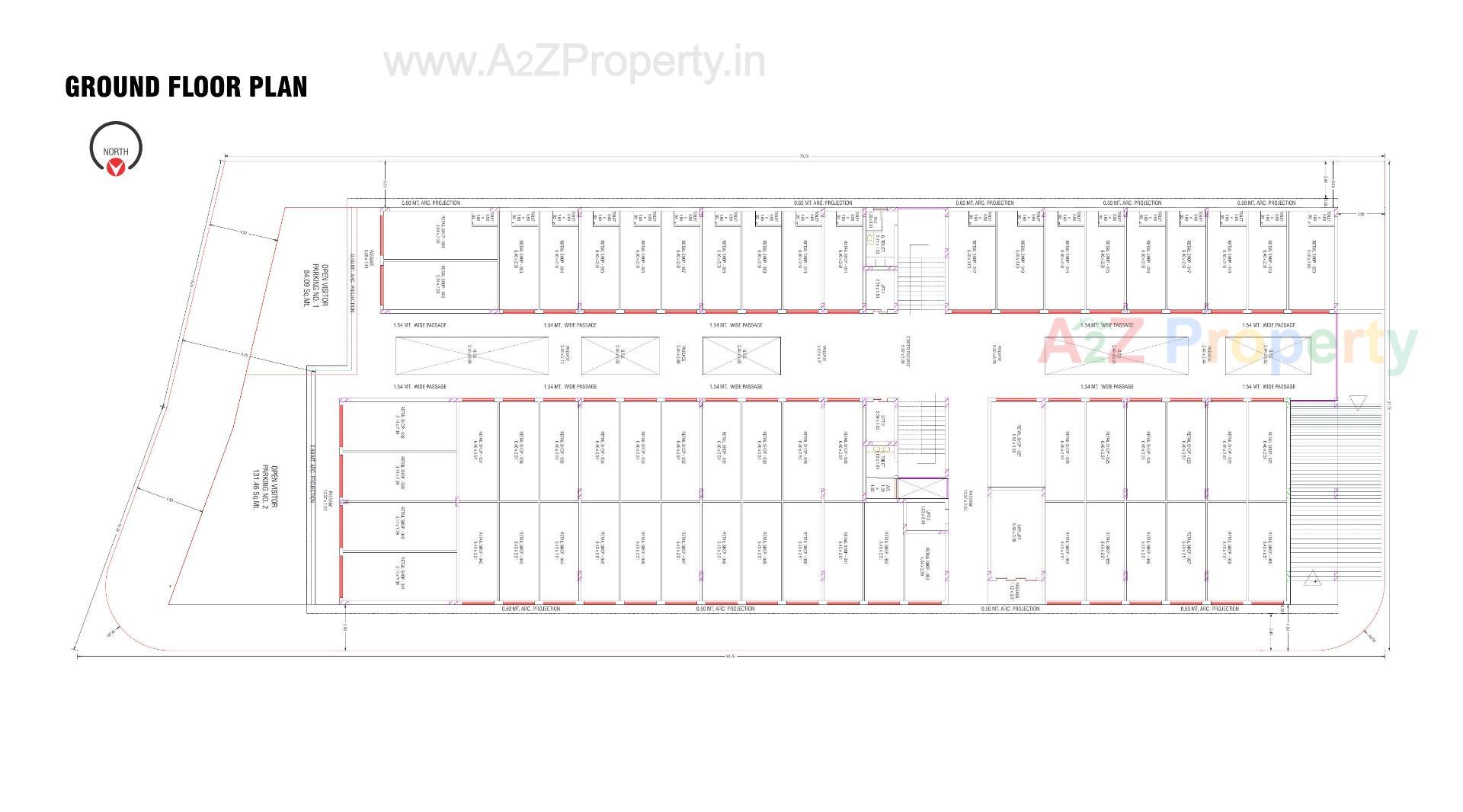 Layout of real estate project Central Plaza located at Timbawadi, Junagadh, Gujarat