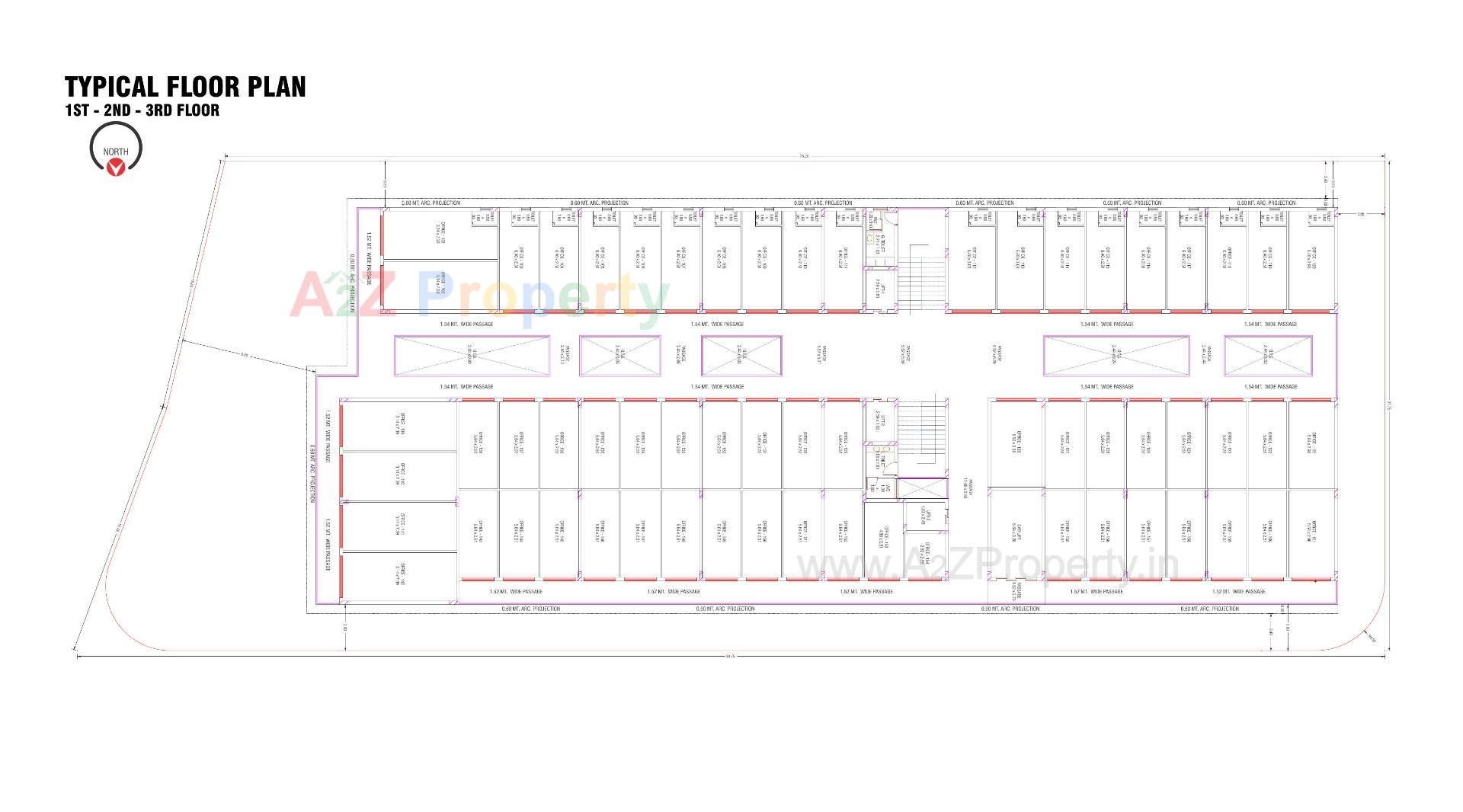 Layout of real estate project Central Plaza located at Timbawadi, Junagadh, Gujarat