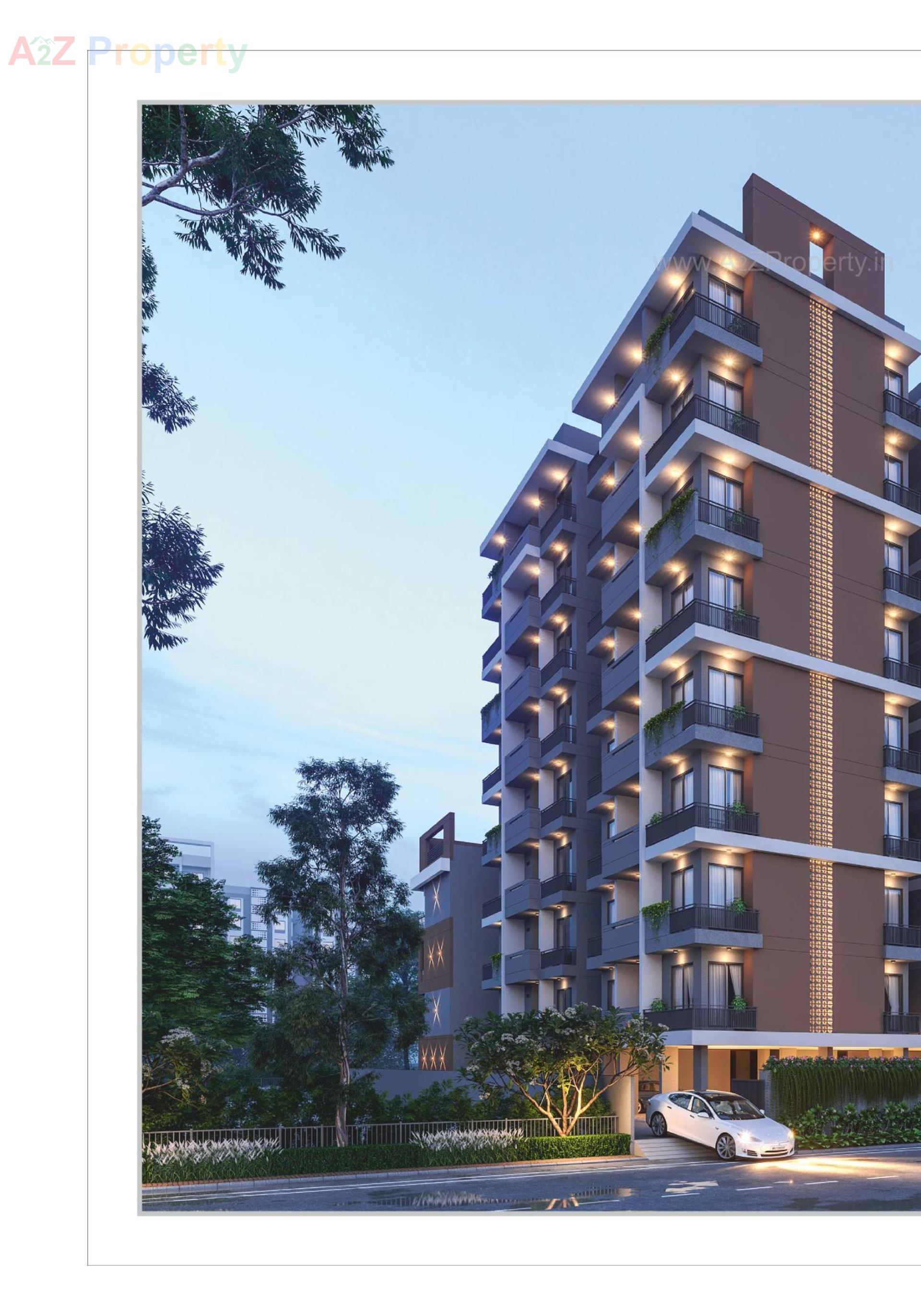 3D Elevation of real estate project Chandan Infinity Chandan Heights located at Shapur, Junagadh, Gujarat