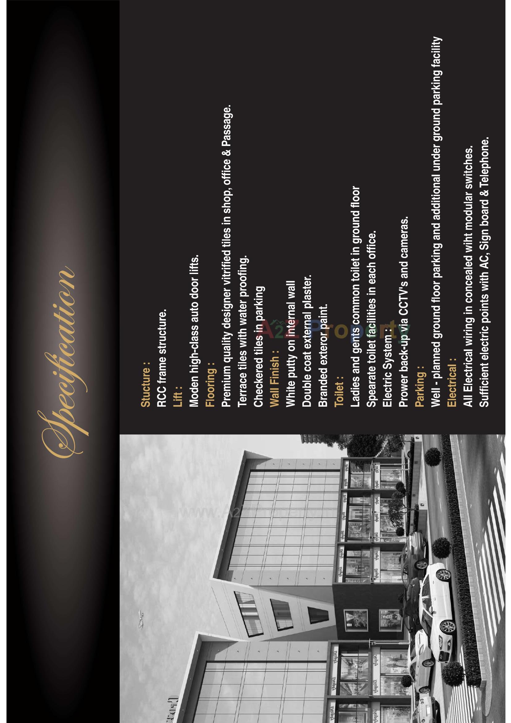 Layout of real estate project Cross Road Mega Mall located at Timbawadi, Junagadh, Gujarat