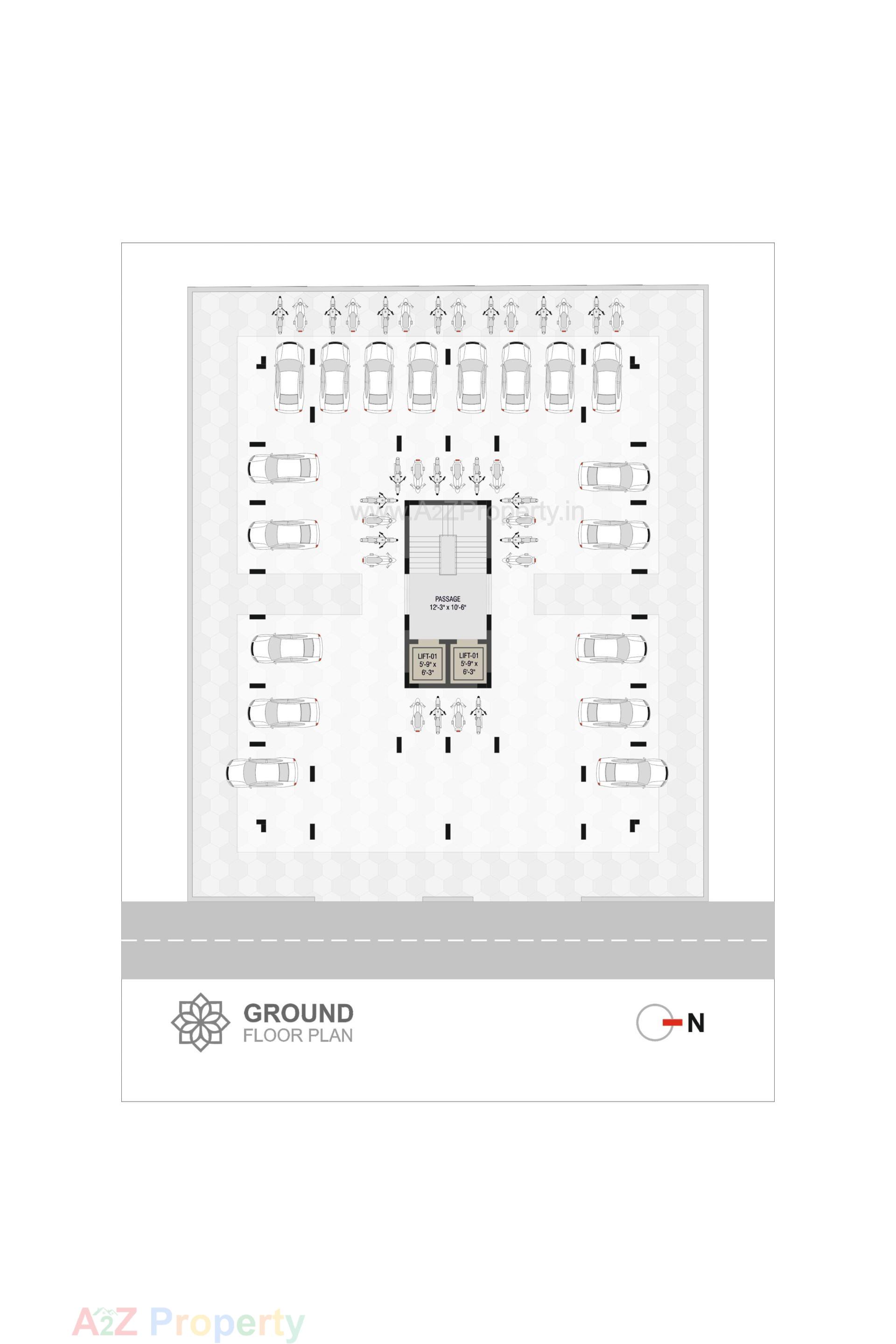 Layout of real estate project Fortune Heights located at Timbavadi, Junagadh, Gujarat