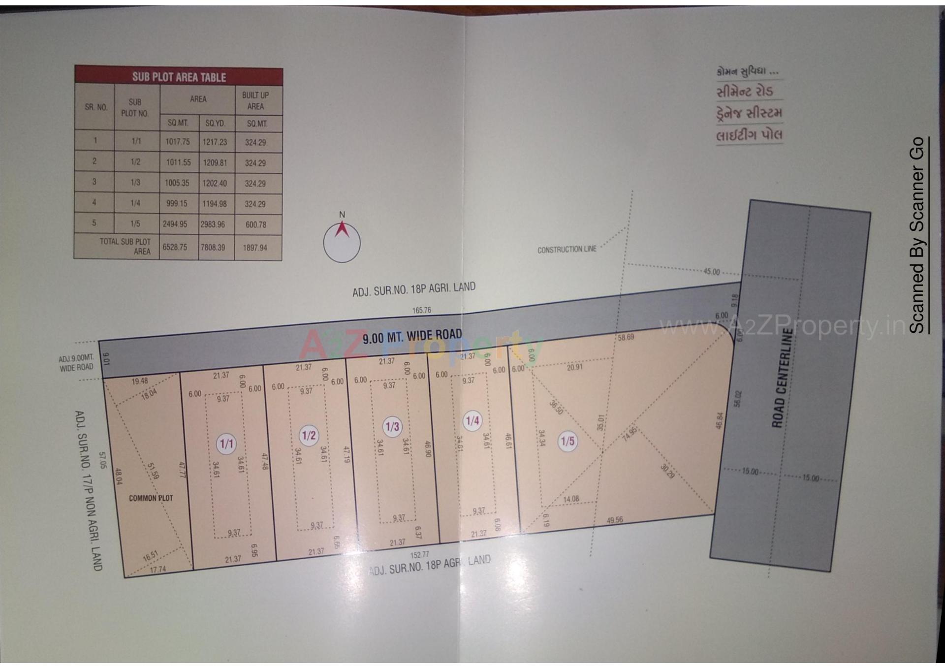 Layout of real estate project Ganga Park located at Zanzarda, Junagadh, Gujarat
