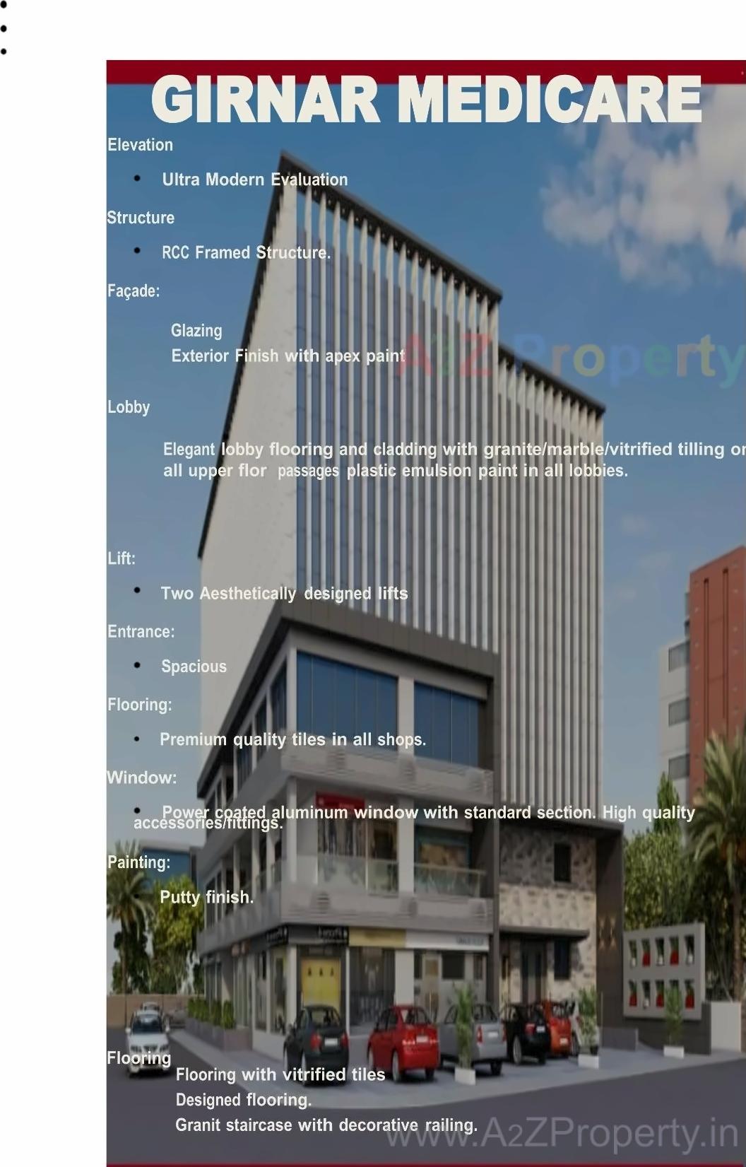 3D Elevation of real estate project Girnar Medicare located at Zanzarda, Junagadh, Gujarat