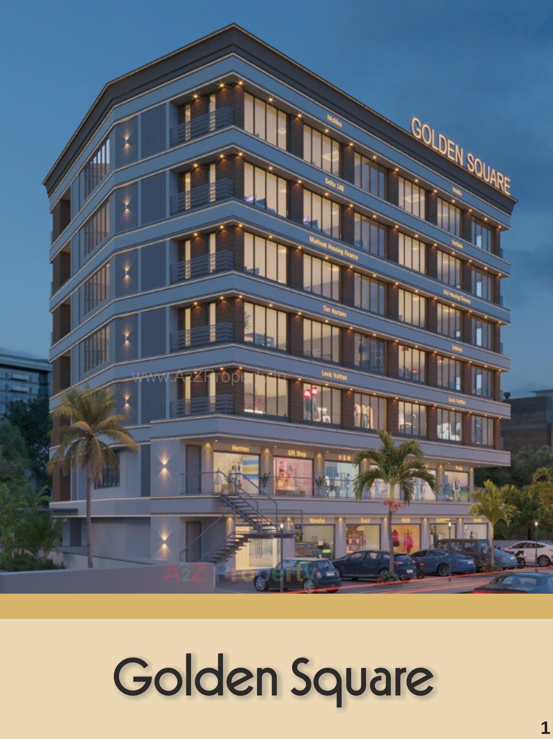 3D Elevation of real estate project Golden Square located at Zanazarda, Junagadh, Gujarat