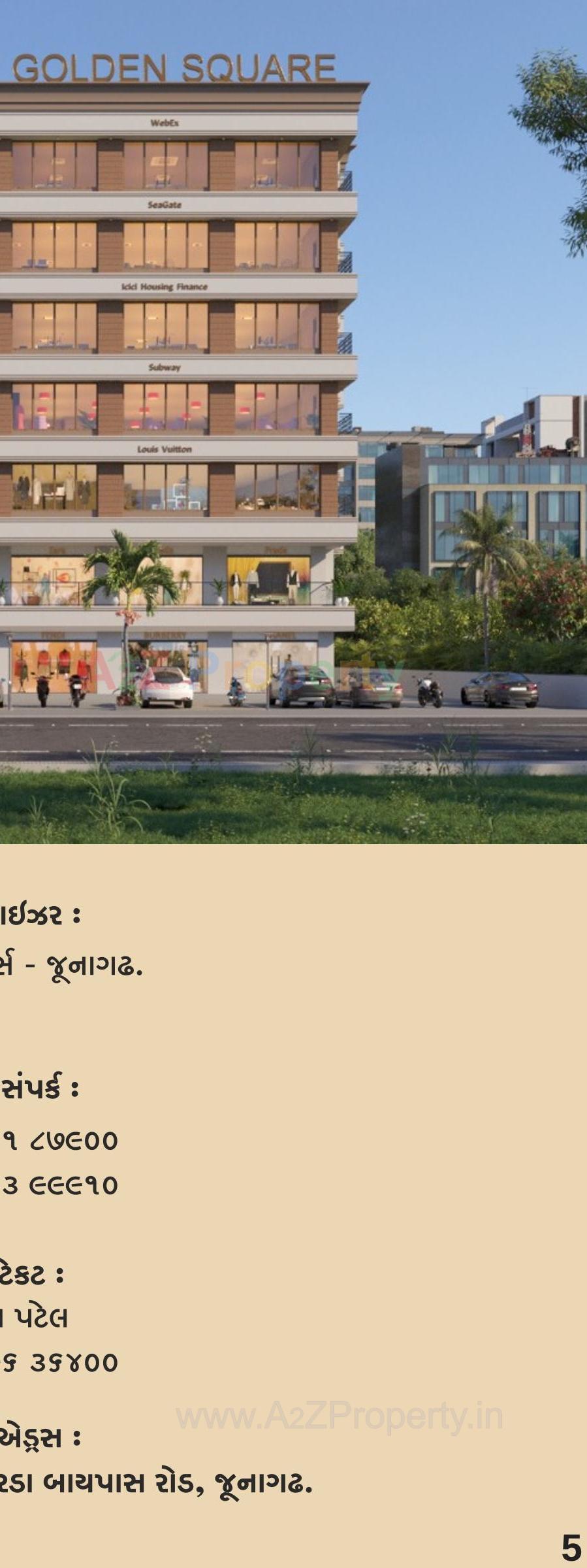 3D Elevation of real estate project Golden Square located at Zanazarda, Junagadh, Gujarat