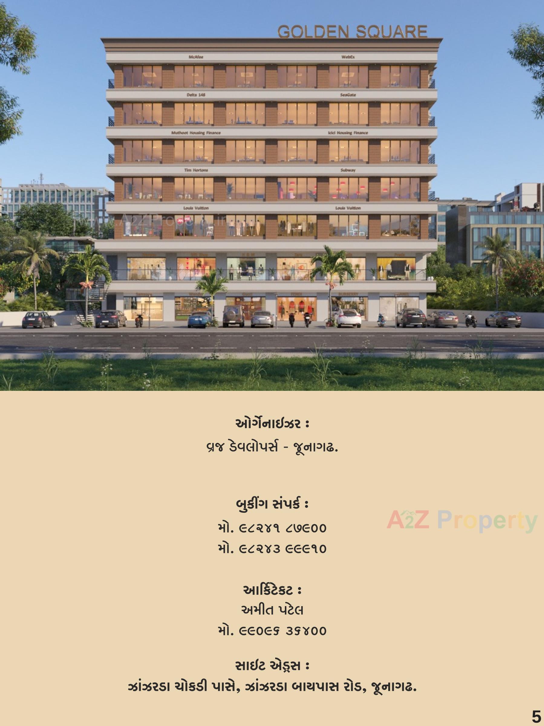 3D Elevation of real estate project Golden Square located at Zanazarda, Junagadh, Gujarat