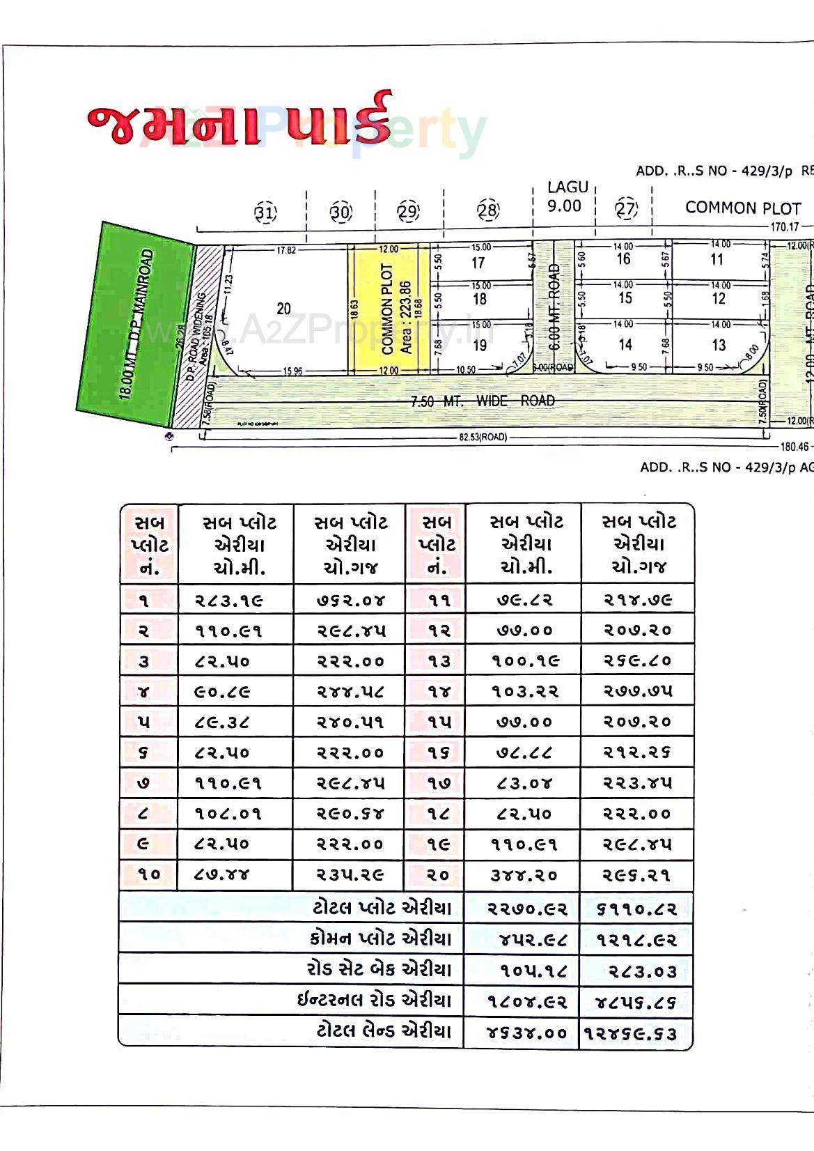Layout of real estate project Jamna Park located at Keshod, Junagadh, Gujarat