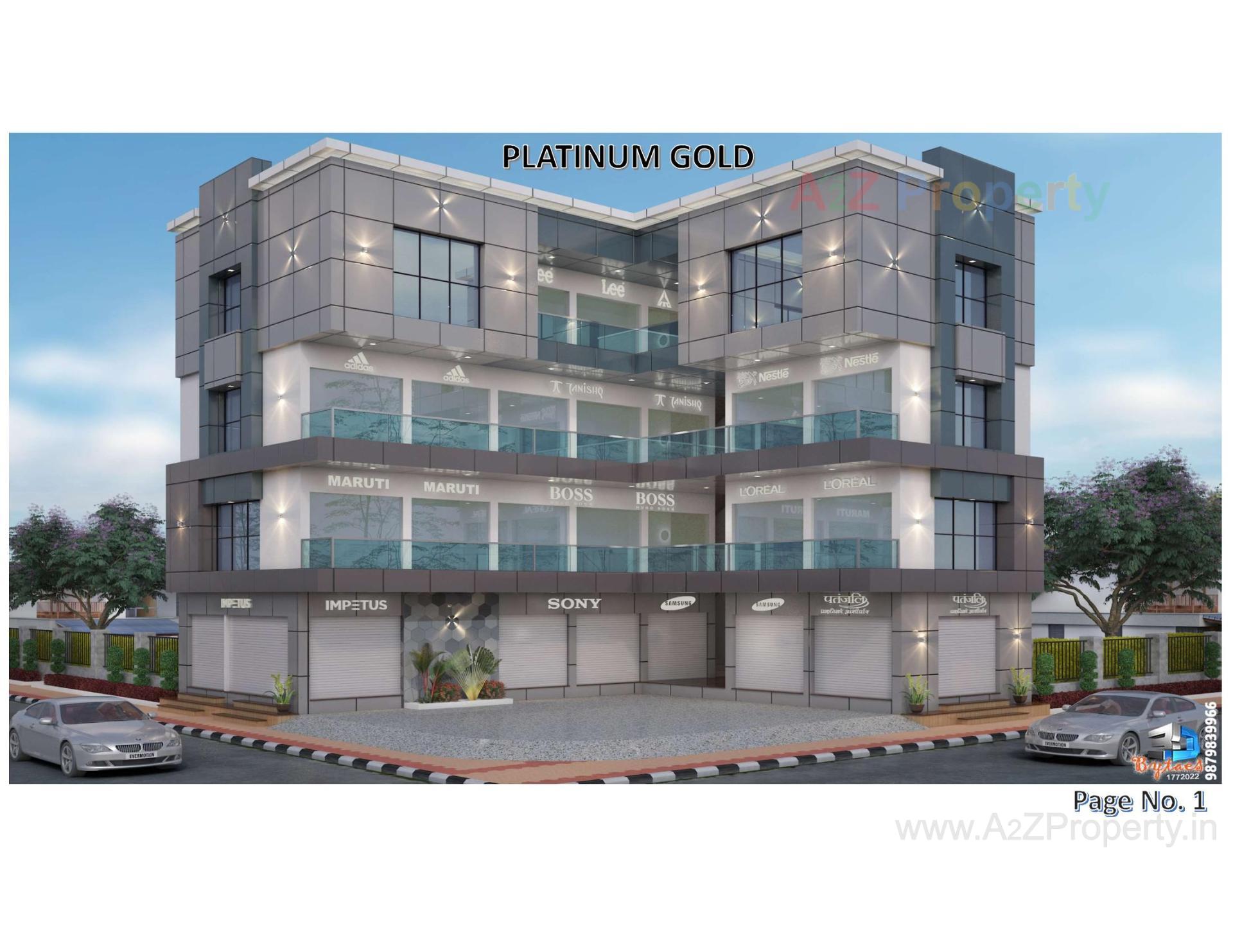 3D Elevation of real estate project Platinum Gold located at Joshipura, Junagadh, Gujarat