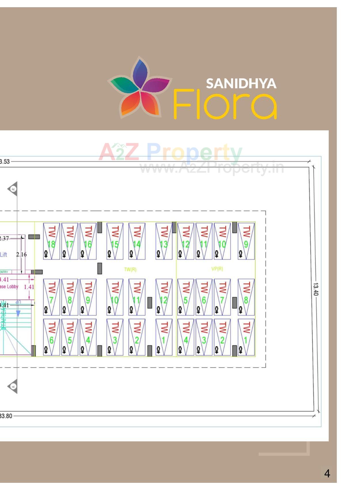 Layout of real estate project Sanidhya Flora located at Jhajharda, Junagadh, Gujarat