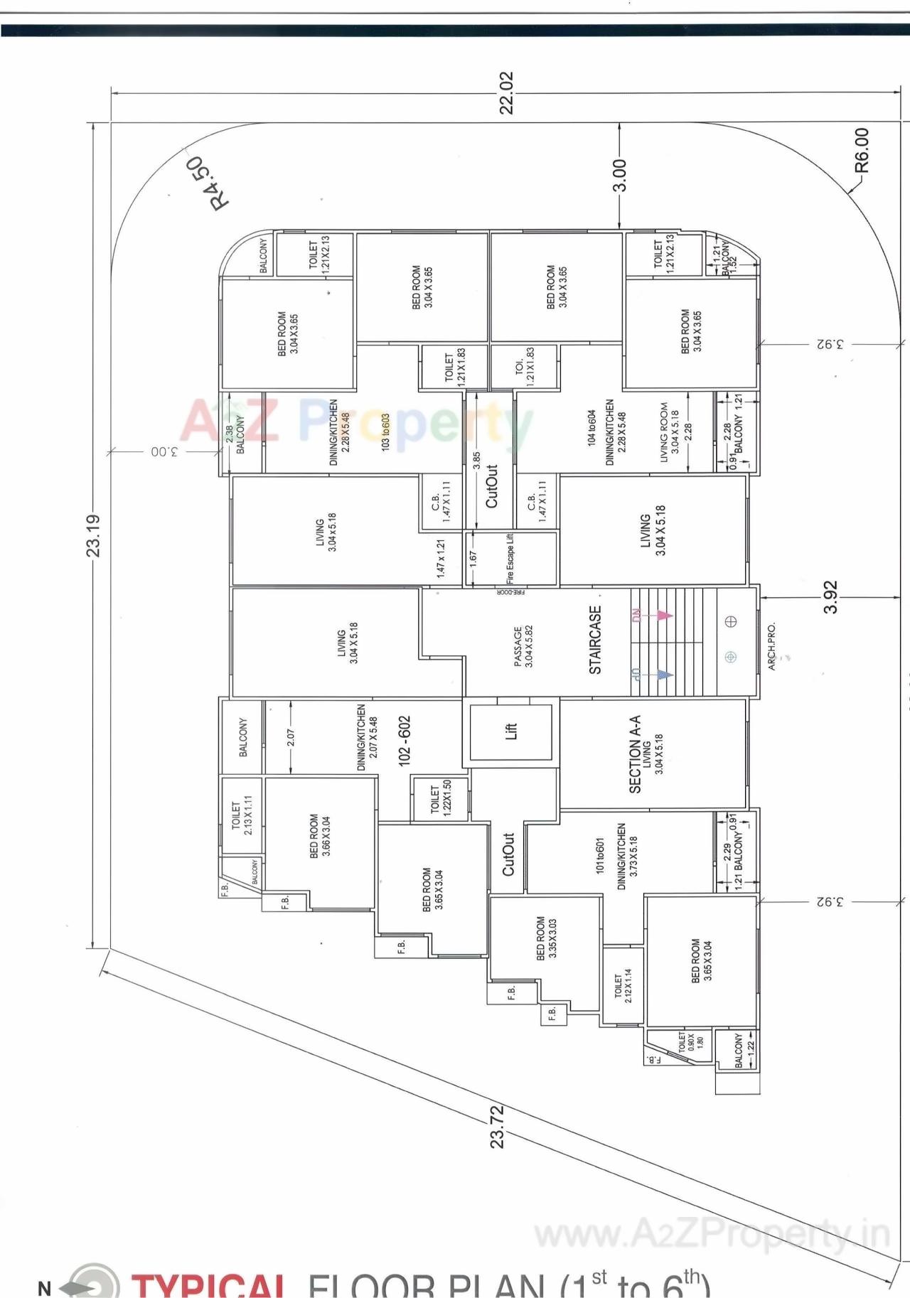 Layout of real estate project Sarthak Apartment located at Junagadh, Junagadh, Gujarat
