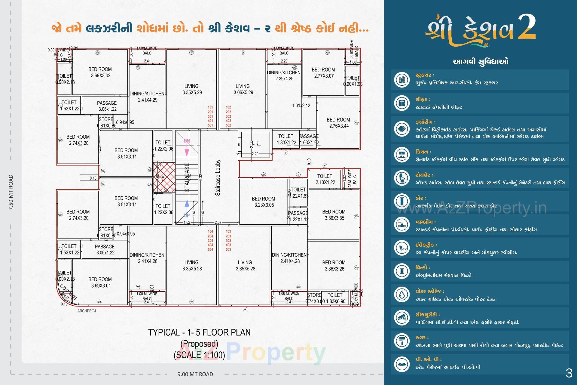 Layout of real estate project Shree Keshav located at Timbavadi, Junagadh, Gujarat