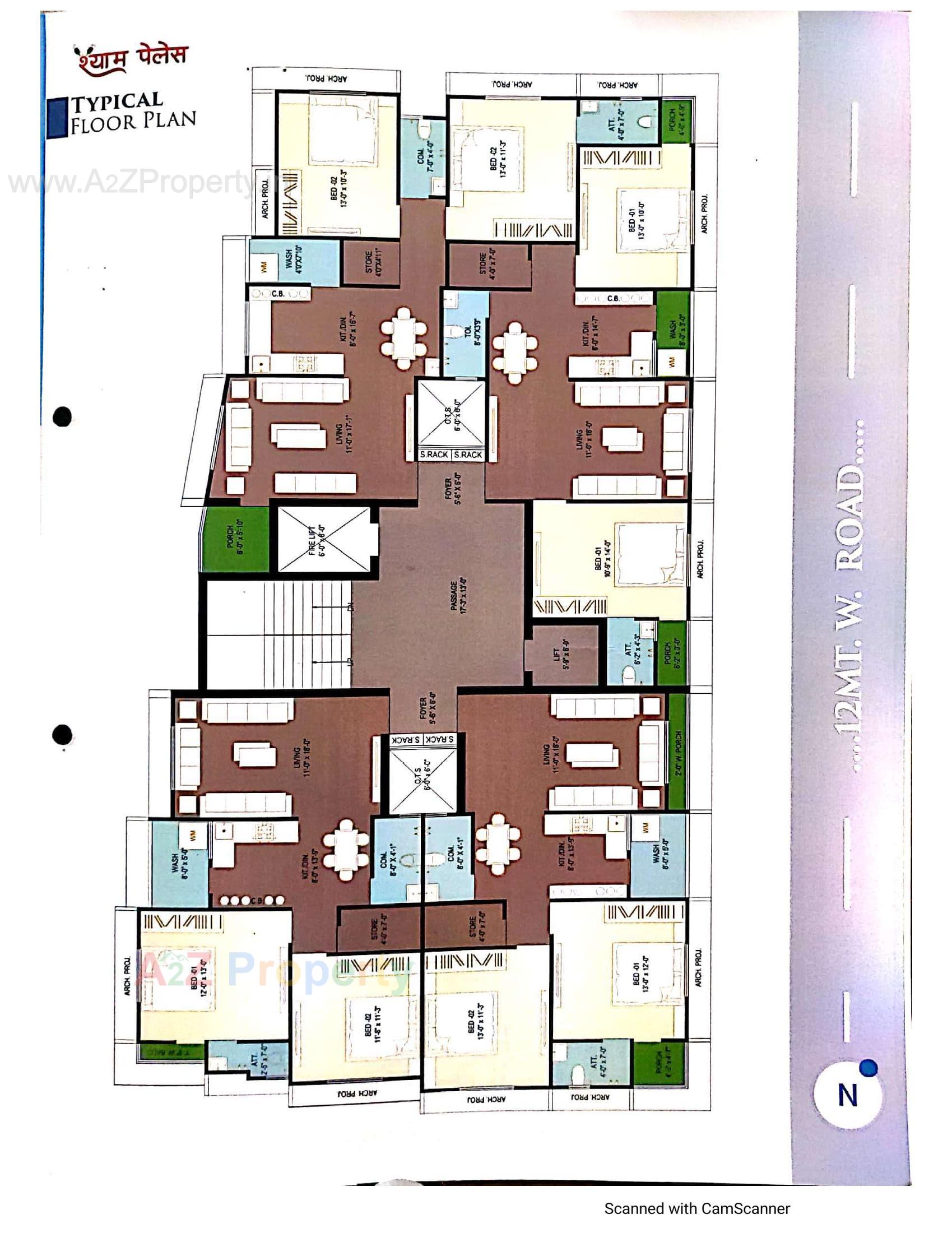 Layout of real estate project Shyam Palace located at Zanzarada, Junagadh, Gujarat