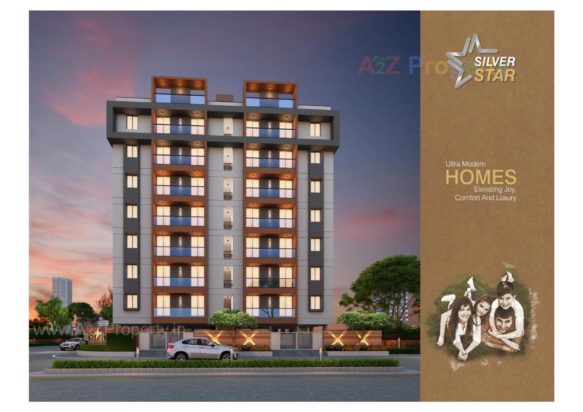 3D Elevation of real estate project Silver Star located at Timbavadi, Junagadh, Gujarat