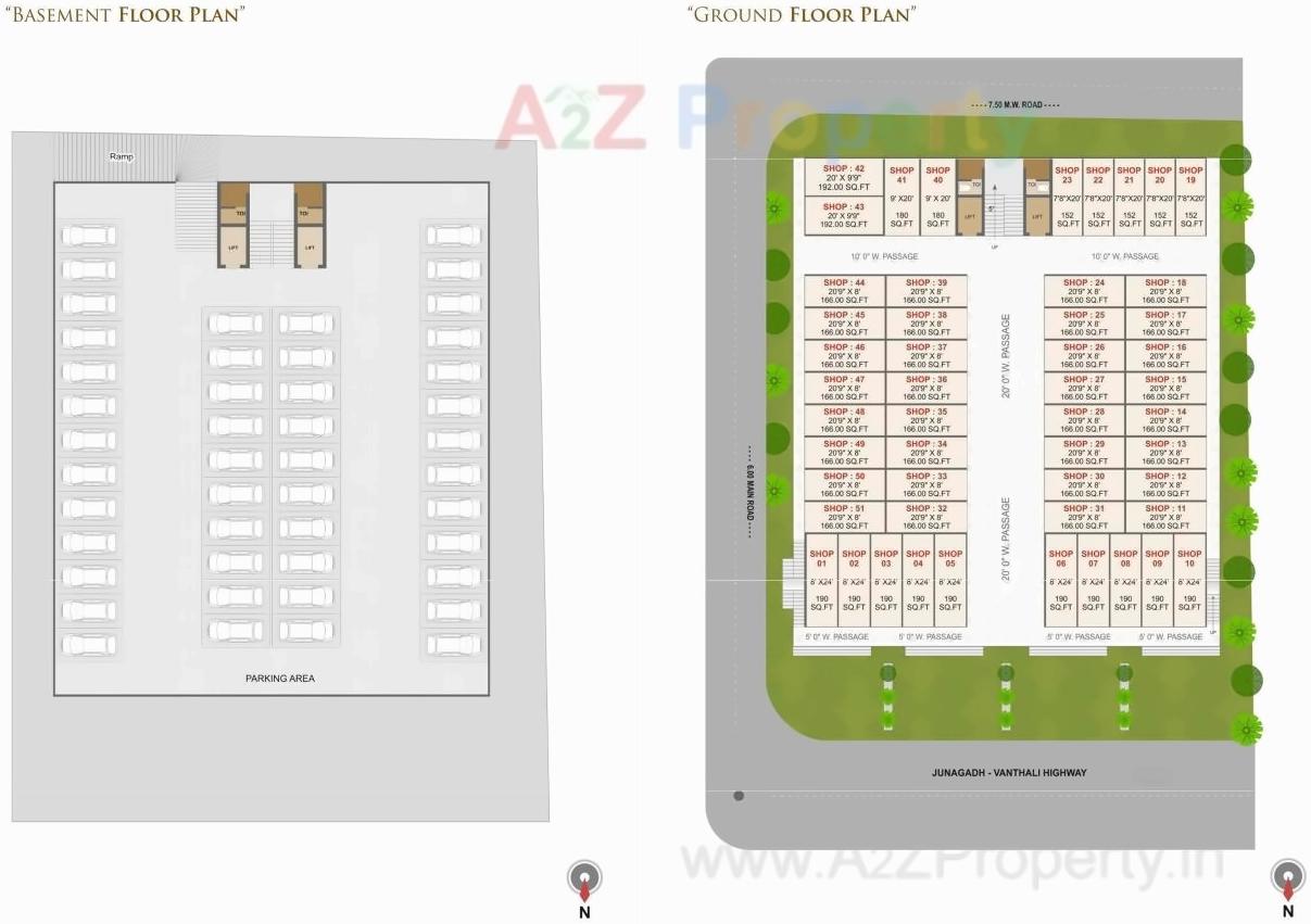 Layout of real estate project The Galaxy located at Timbavadi, Junagadh, Gujarat