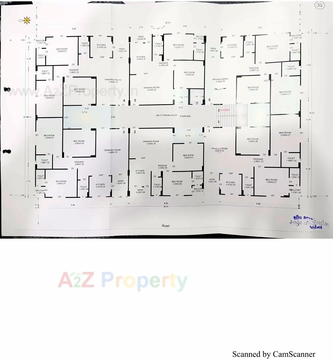 Layout of real estate project Tridev located at Joshipara, Junagadh, Gujarat