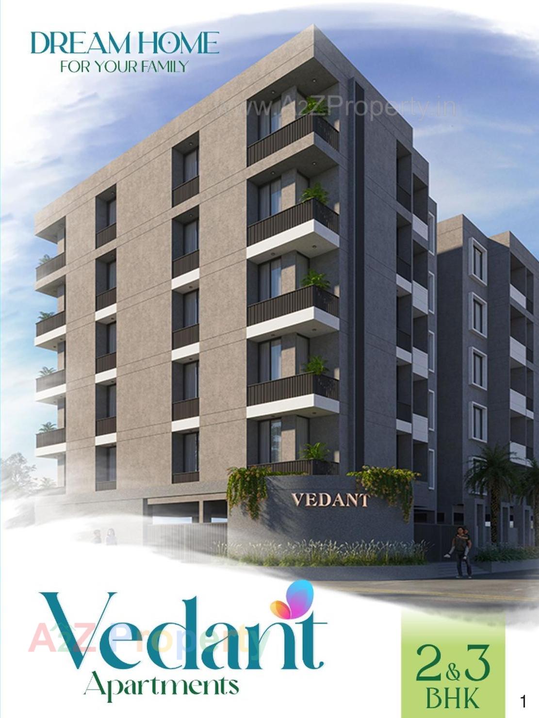3D Elevation of real estate project Vedant Apartments located at Zanzarda, Junagadh, Gujarat