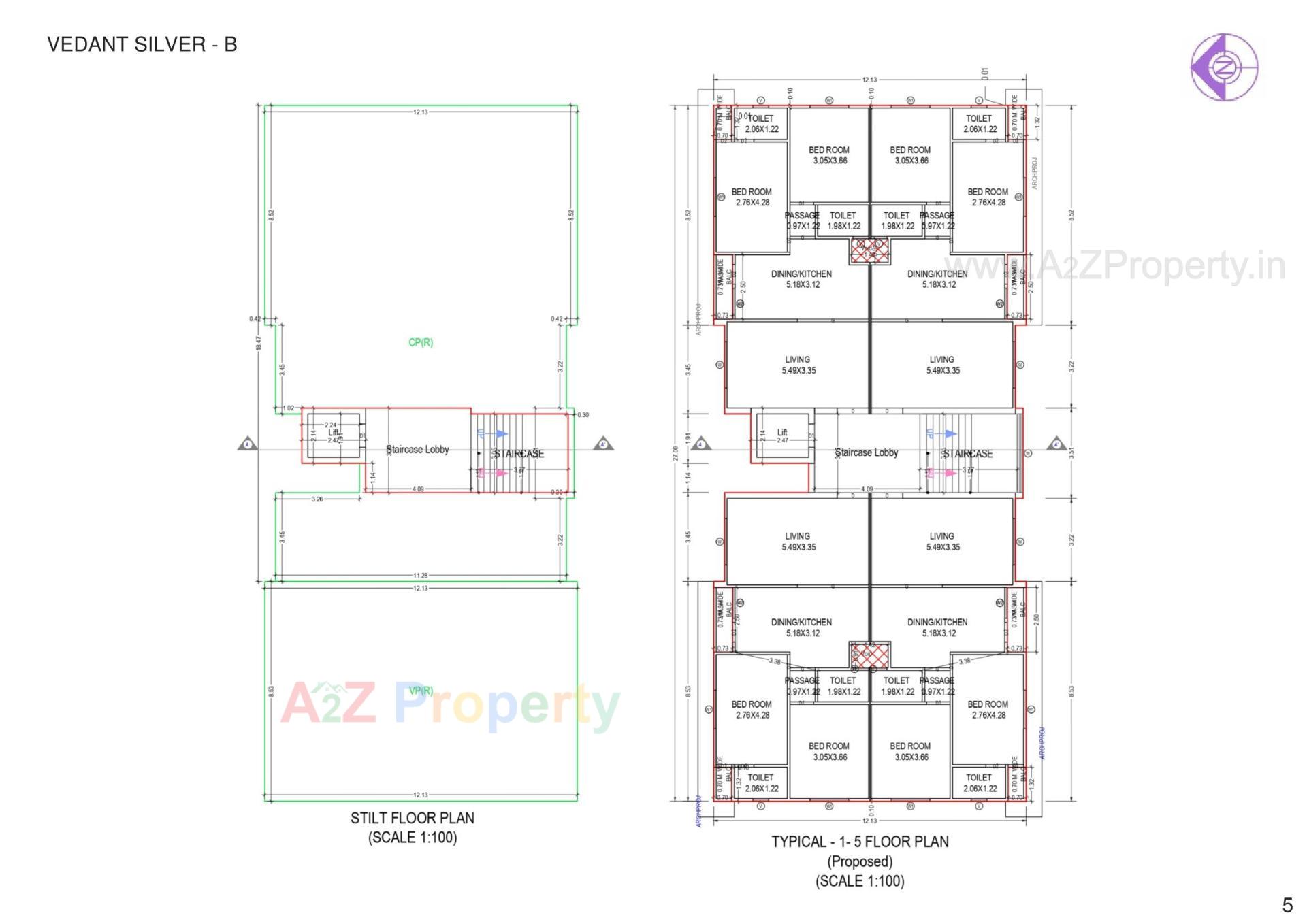 Layout of real estate project Vedant Apartments located at Zanzarda, Junagadh, Gujarat