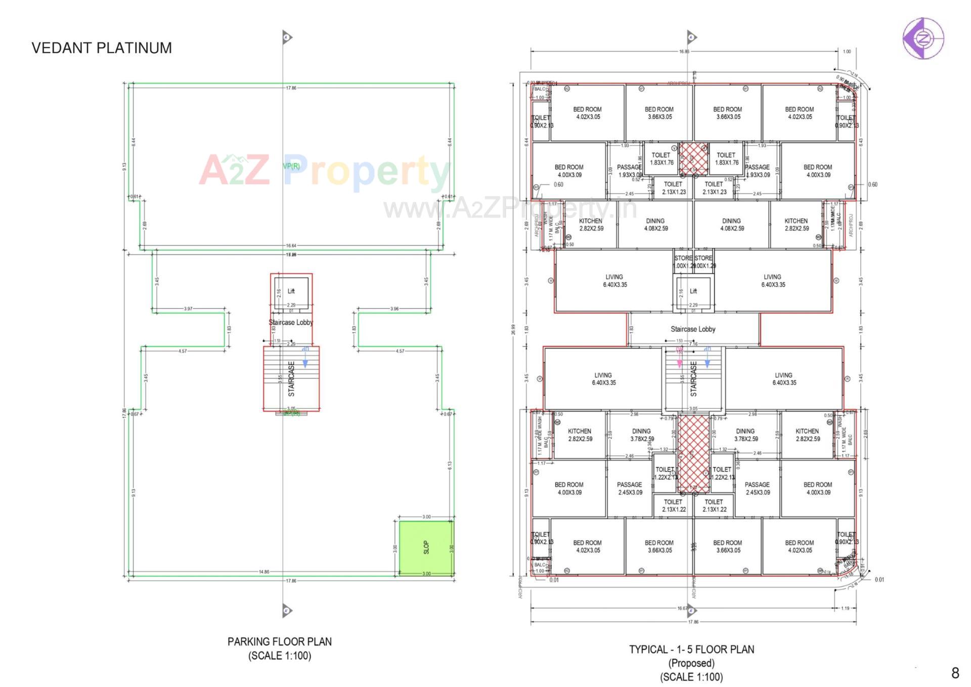 Layout of real estate project Vedant Apartments located at Zanzarda, Junagadh, Gujarat