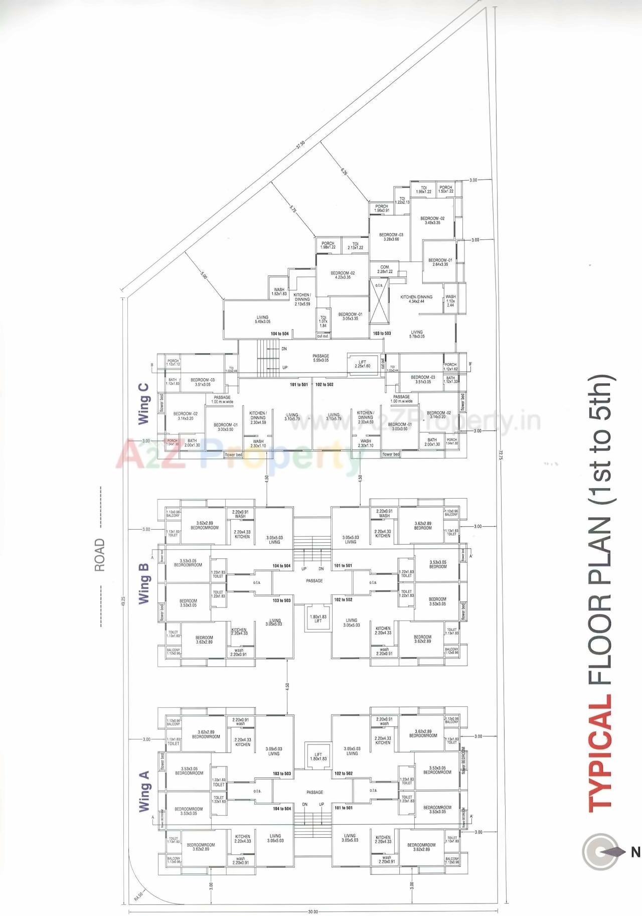 Layout of real estate project Vrundavan located at Zanzarda, Junagadh, Gujarat