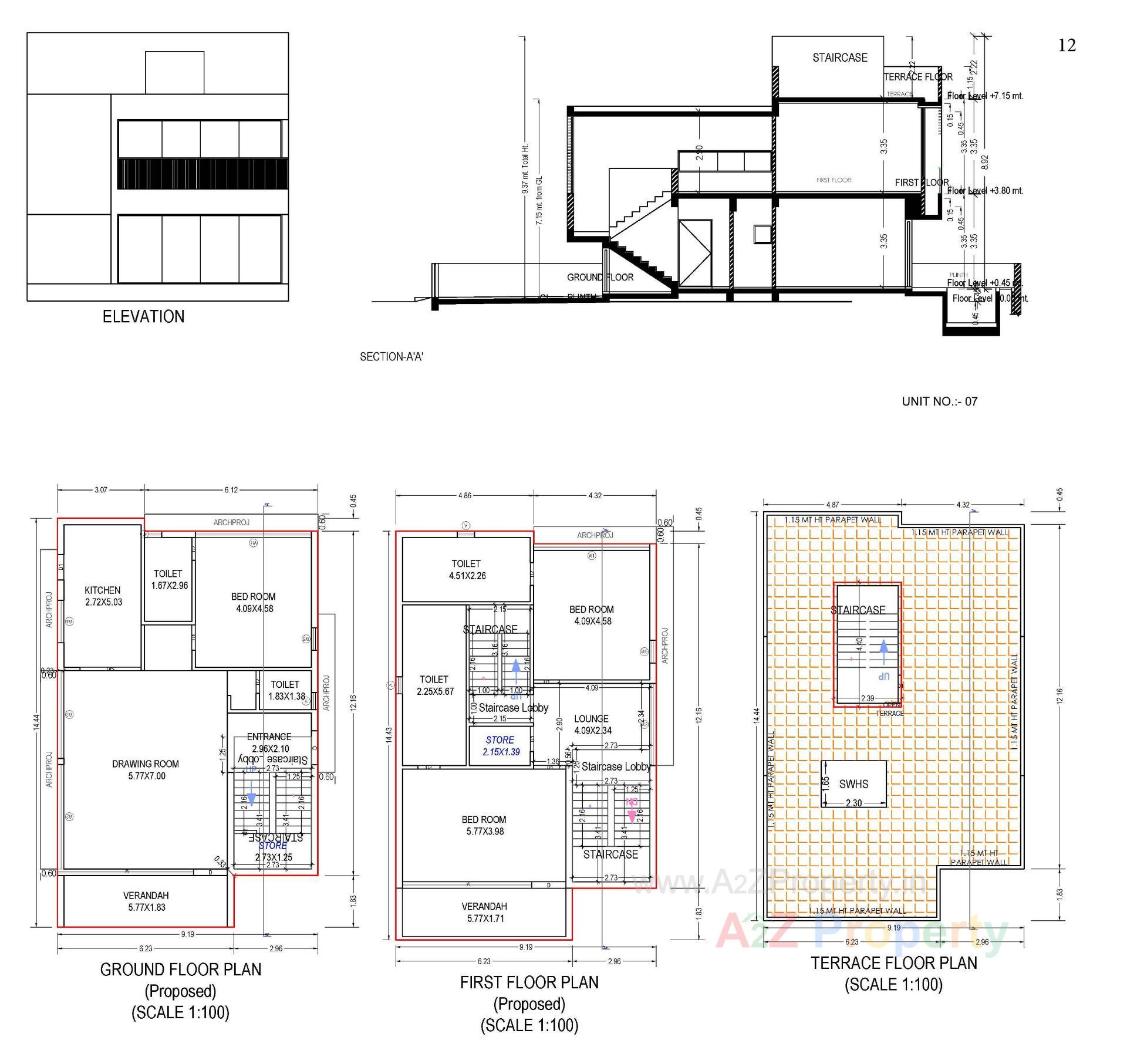 Layout of real estate project Aurika Greens located at Raska, Kheda, Gujarat