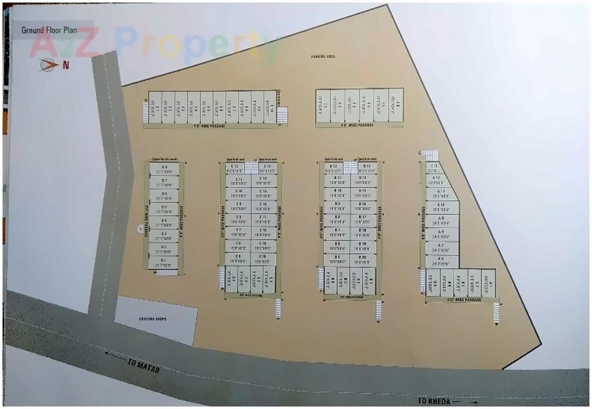 Layout of real estate project City Center located at Matar, Kheda, Gujarat