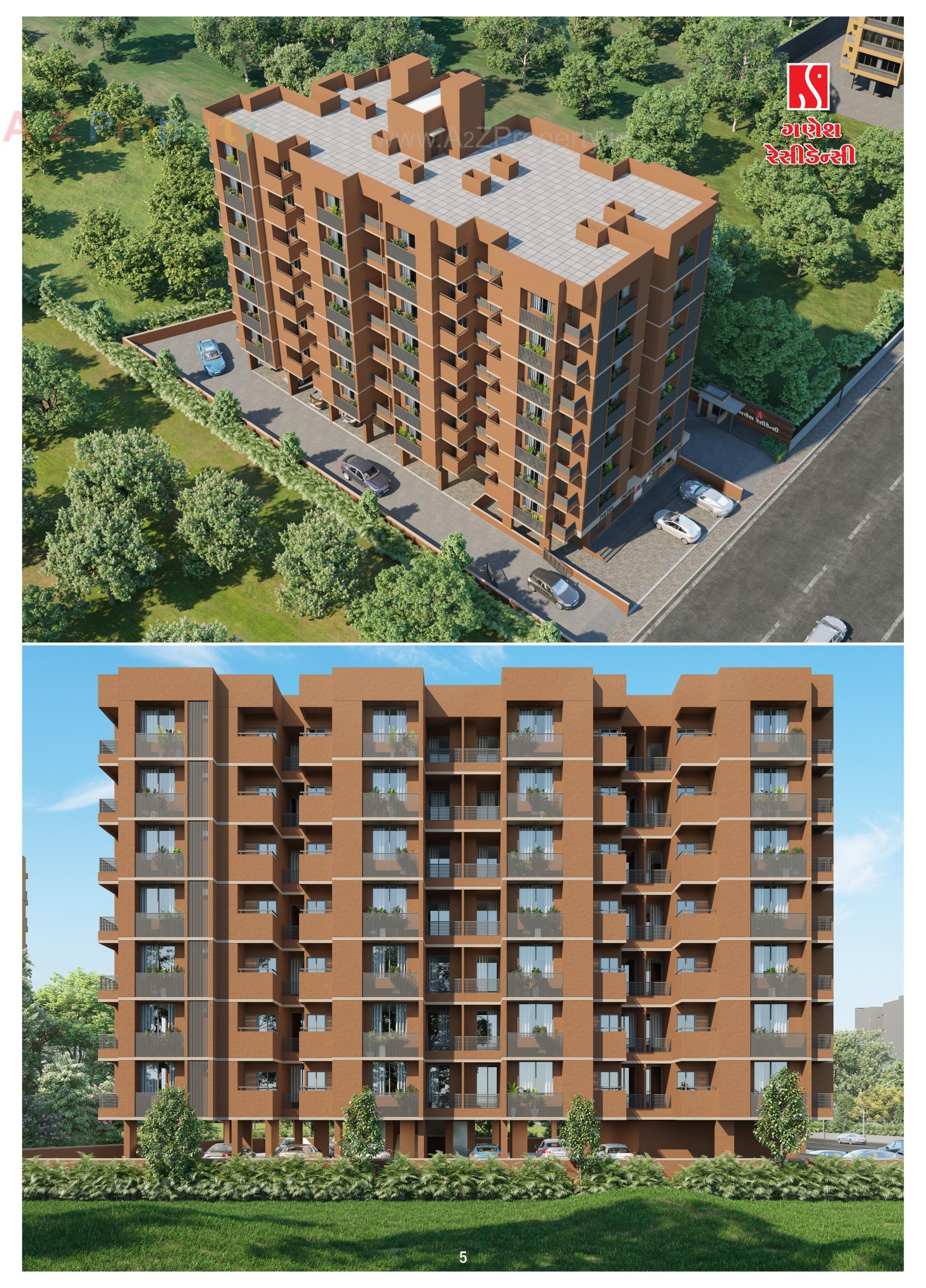 3D Elevation of real estate project Ganesh Residency located at Khatraj, Kheda, Gujarat