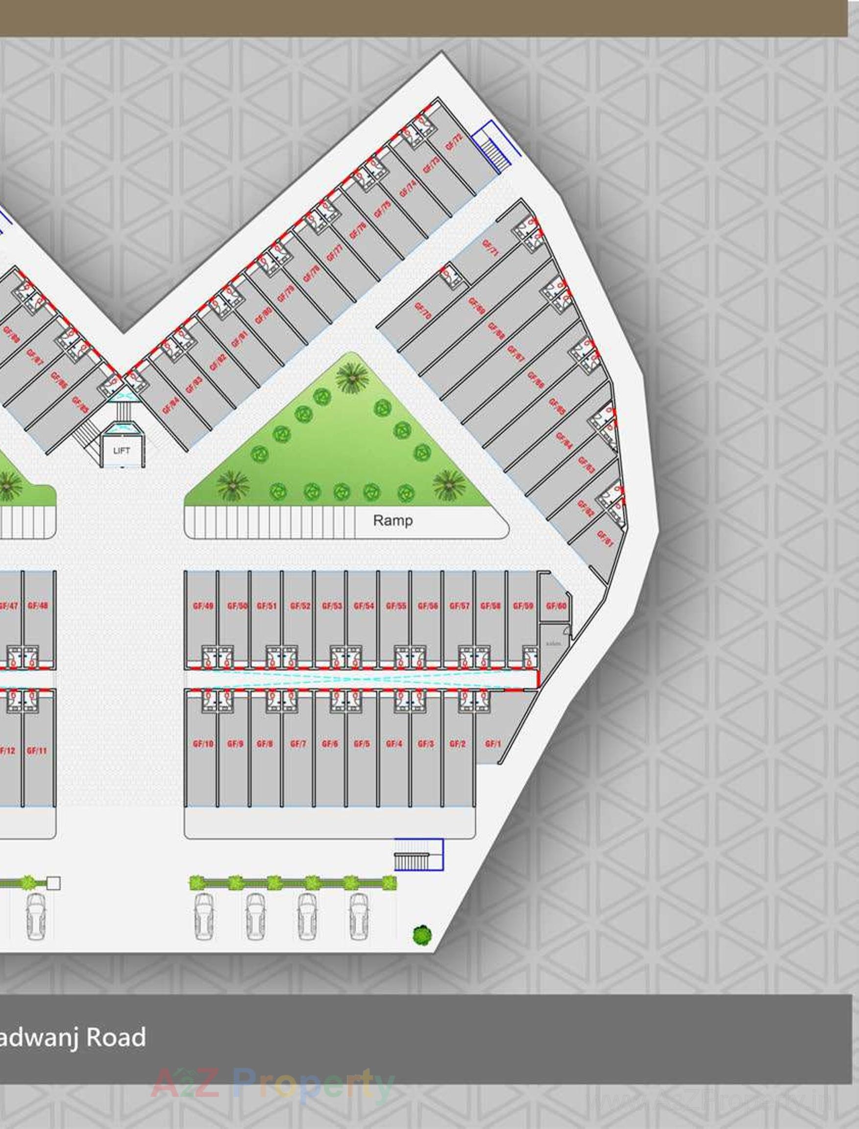 Layout of real estate project Karmvir Business Park located at Nadiad, Kheda, Gujarat