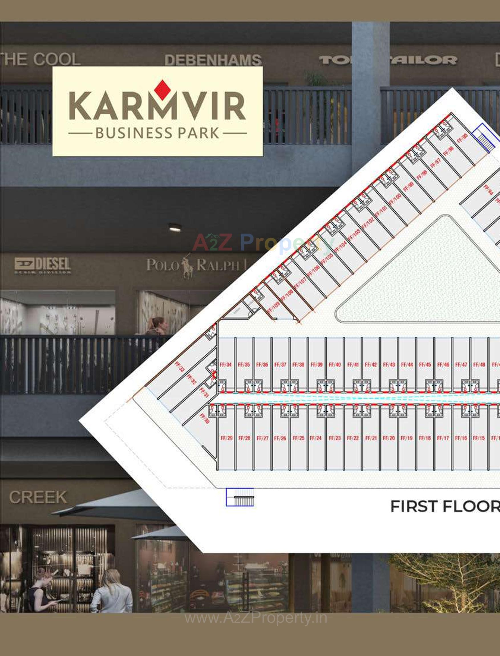 Layout of real estate project Karmvir Business Park located at Nadiad, Kheda, Gujarat