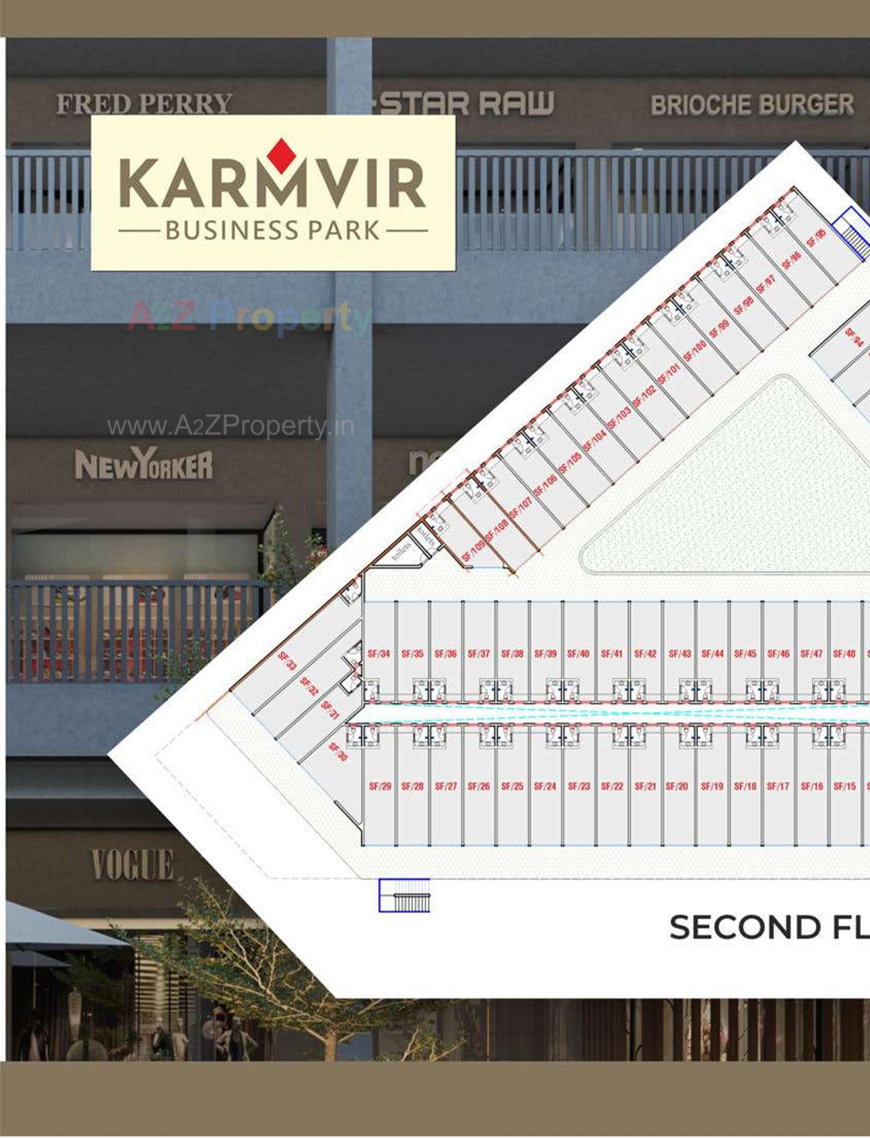 Layout of real estate project Karmvir Business Park located at Nadiad, Kheda, Gujarat