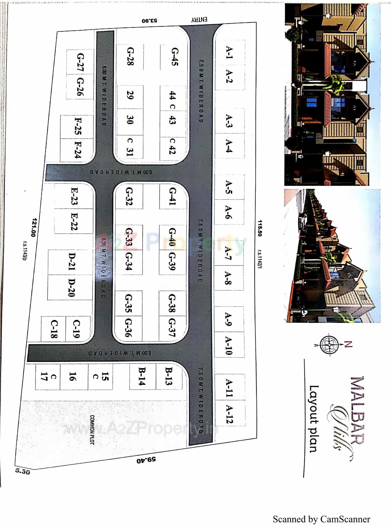 Layout of real estate project Malbar Hill located at Nadiad, Kheda, Gujarat