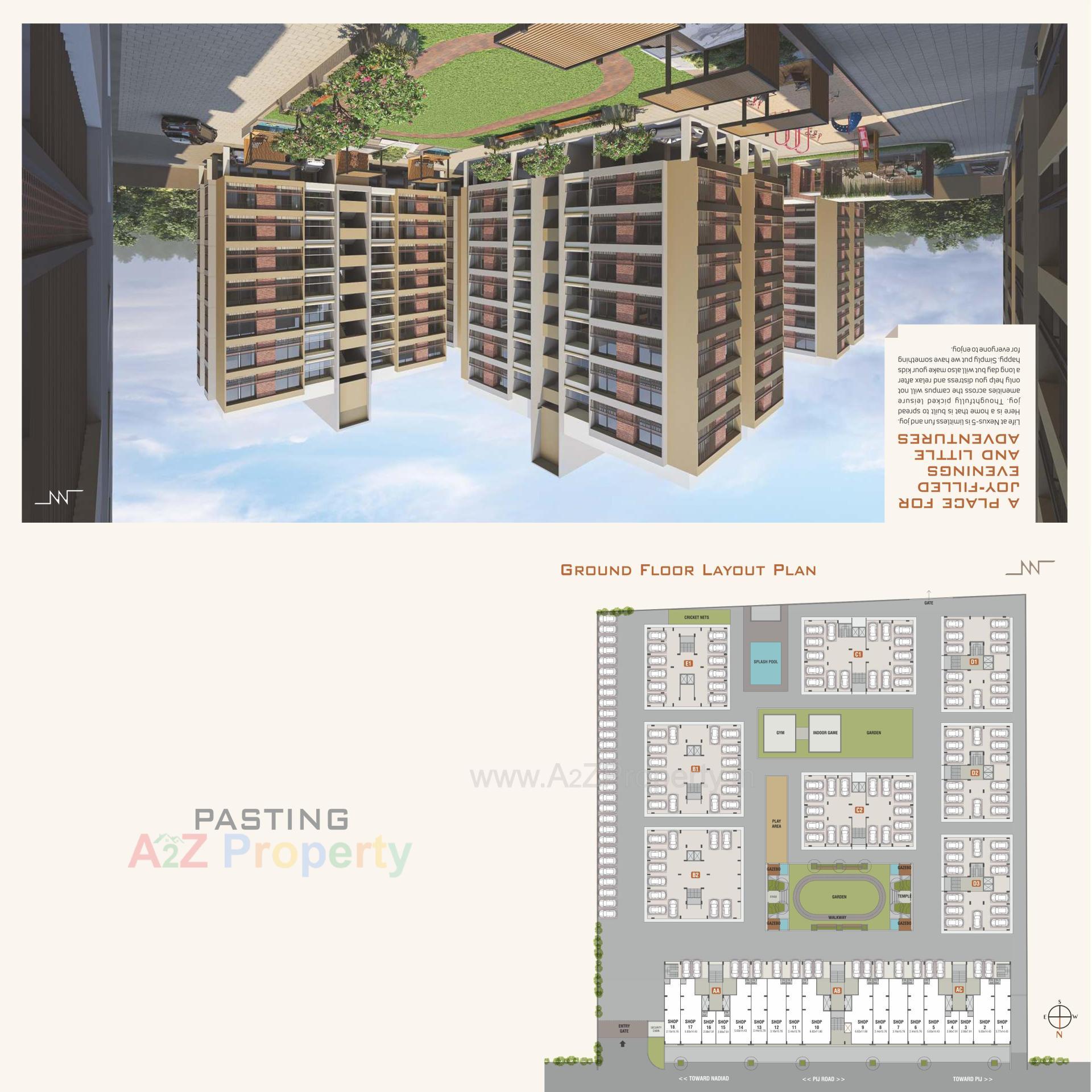Layout of real estate project Nexus located at Nadiad, Kheda, Gujarat