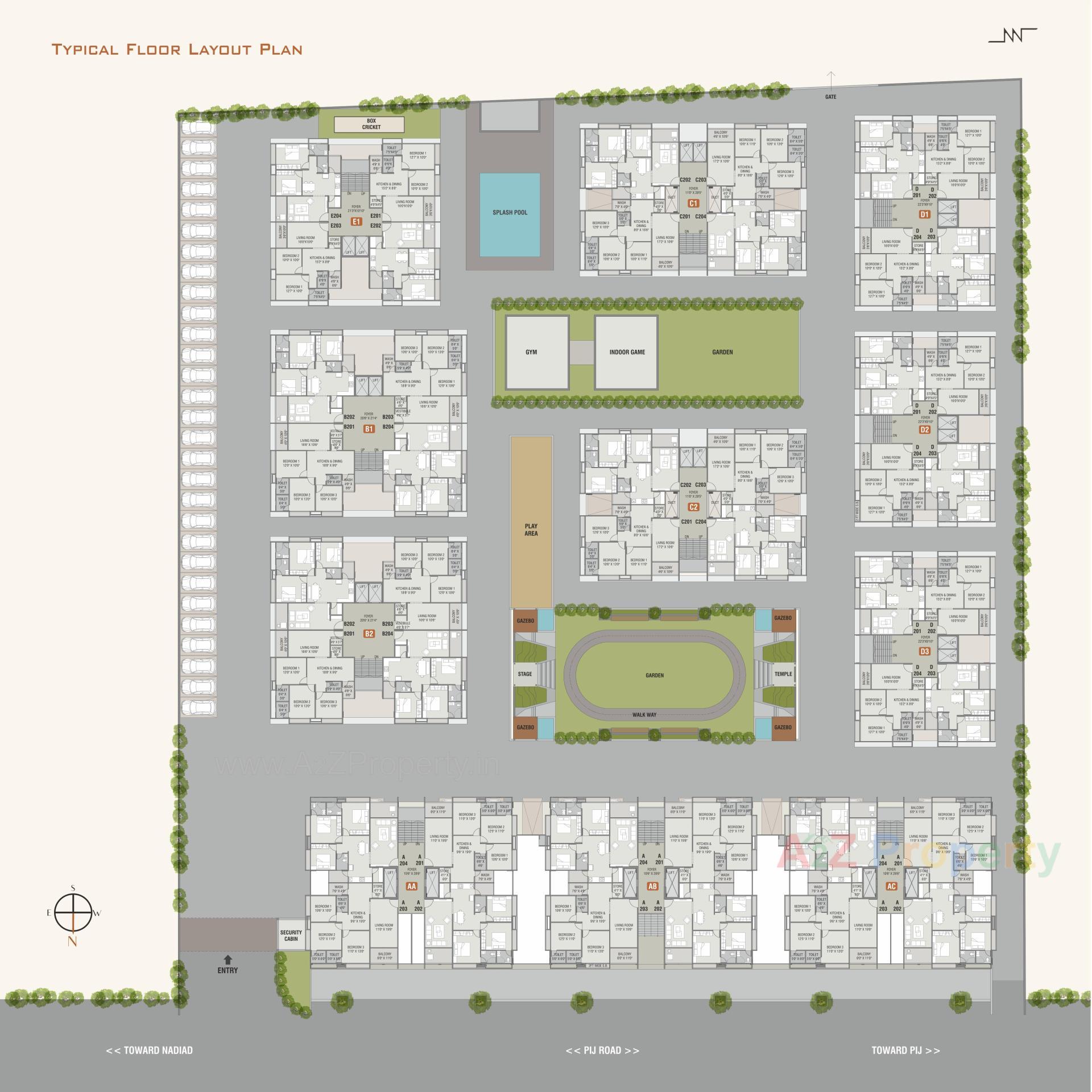 Layout of real estate project Nexus located at Nadiad, Kheda, Gujarat