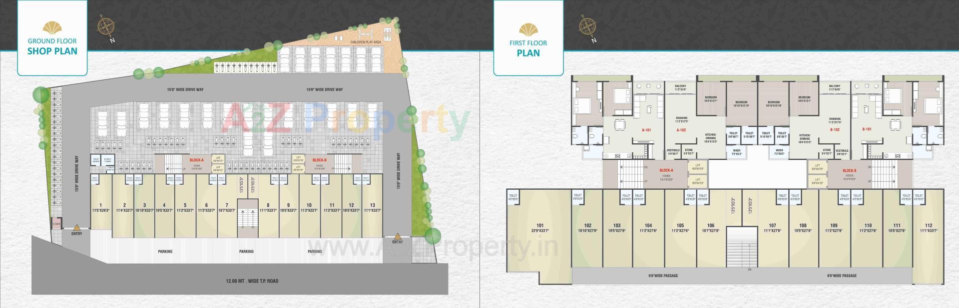 Layout of real estate project Parijat Residency located at Khakharkhad-party, Kheda, Gujarat