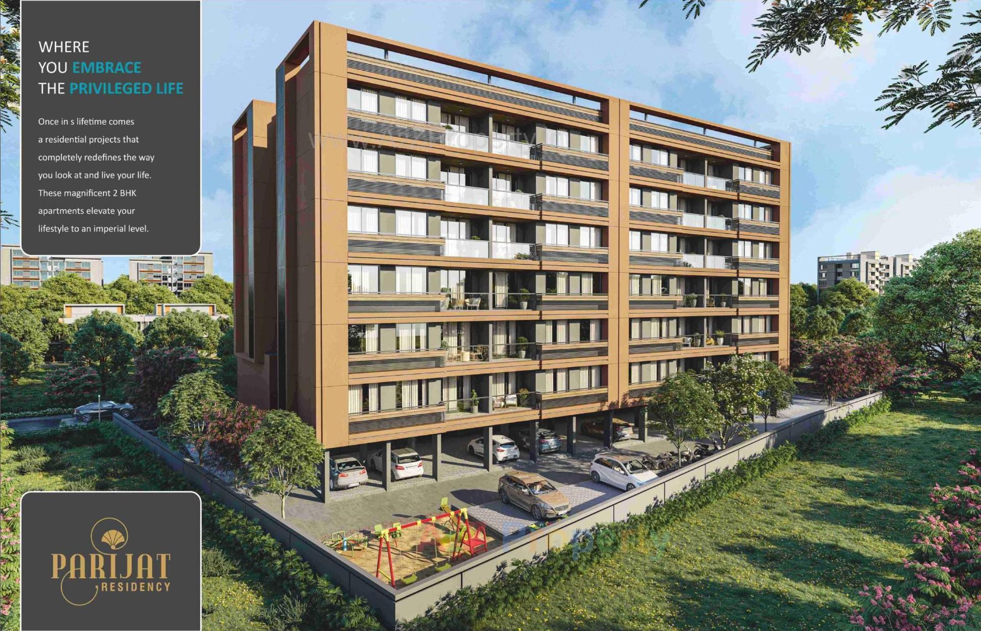 3D Elevation of real estate project Parijat Residency located at Khakharkhad-party, Kheda, Gujarat