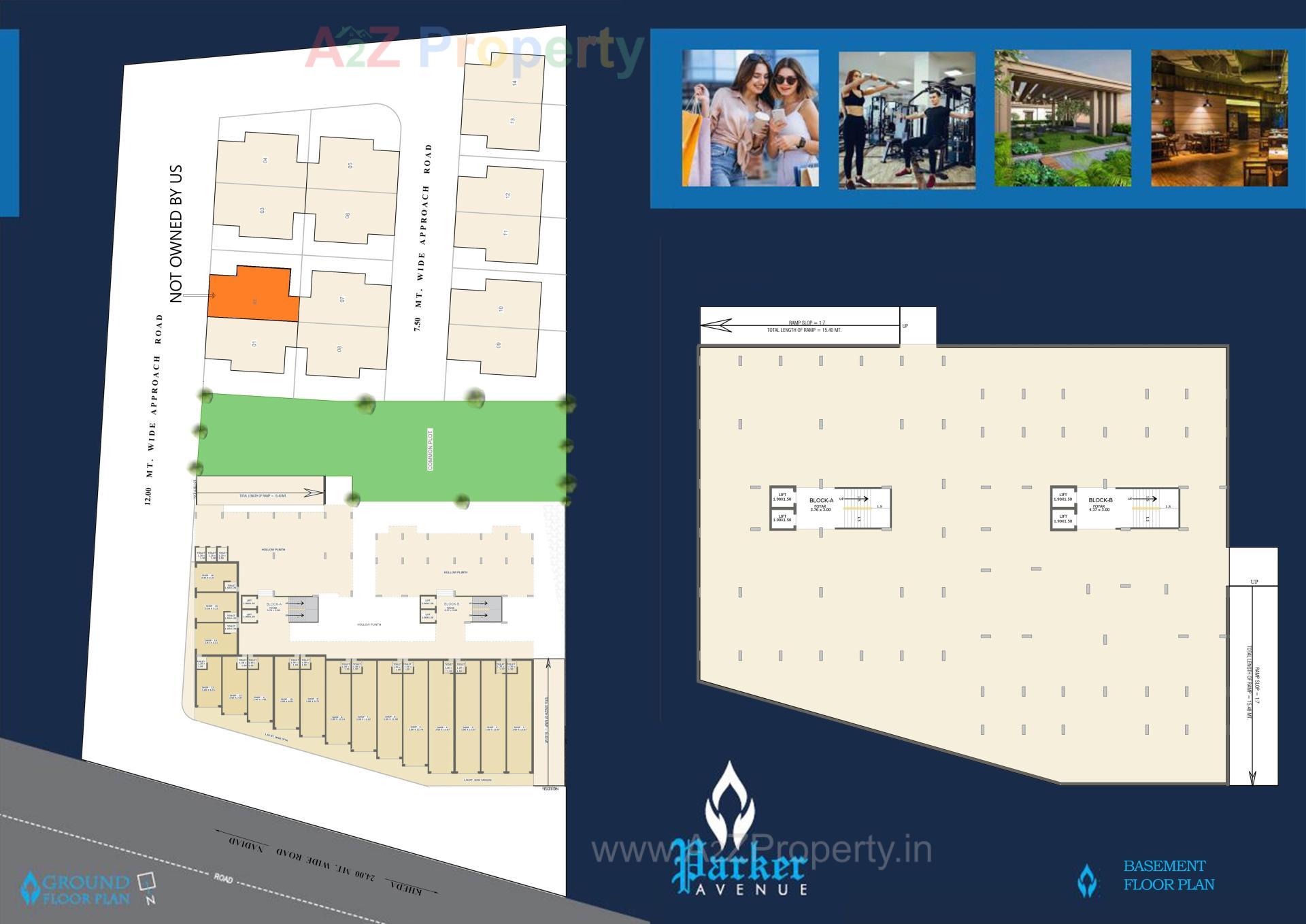 Layout of real estate project Parker Avenue located at Nadiad, Kheda, Gujarat