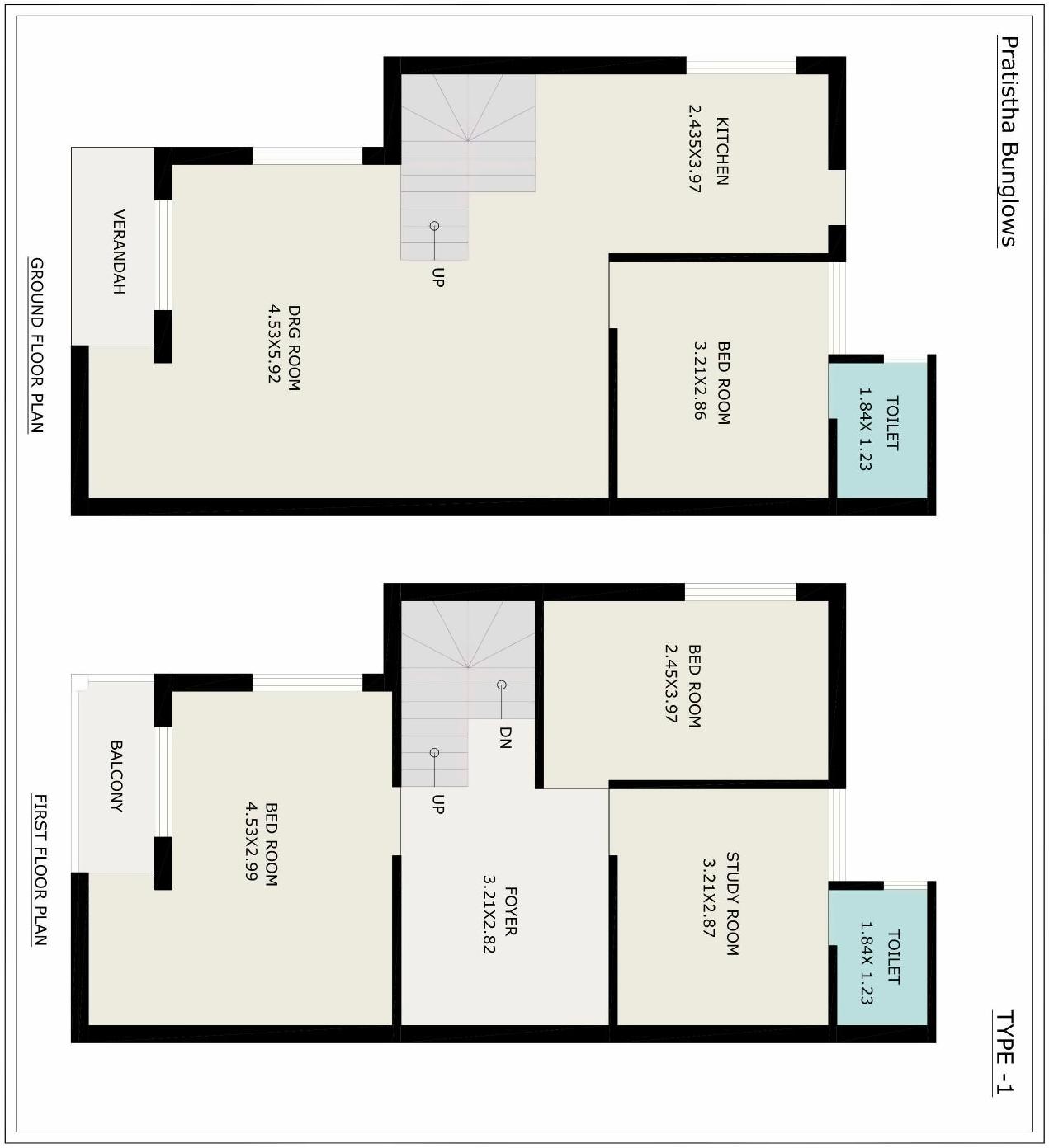 Layout of real estate project Pratistha Bungalows located at Kakarkhad, Kheda, Gujarat
