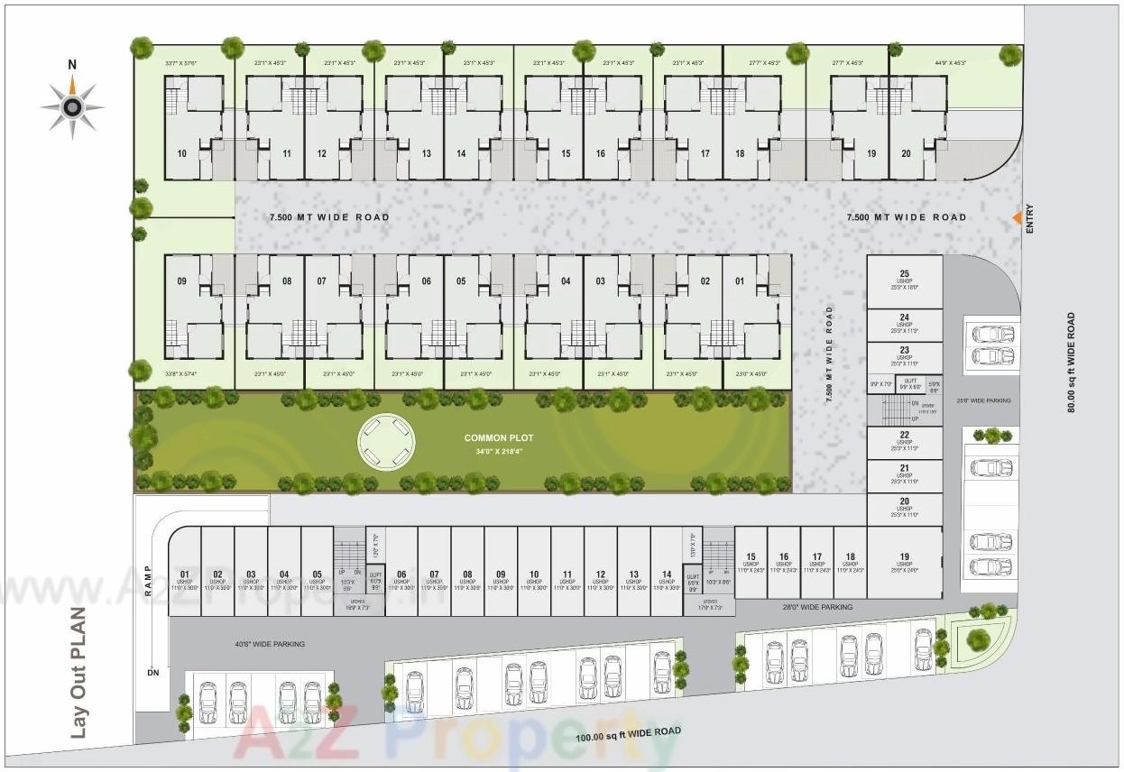 Layout of real estate project Pushpvan Bunglows   Arcade located at Mahemdavad, Kheda, Gujarat