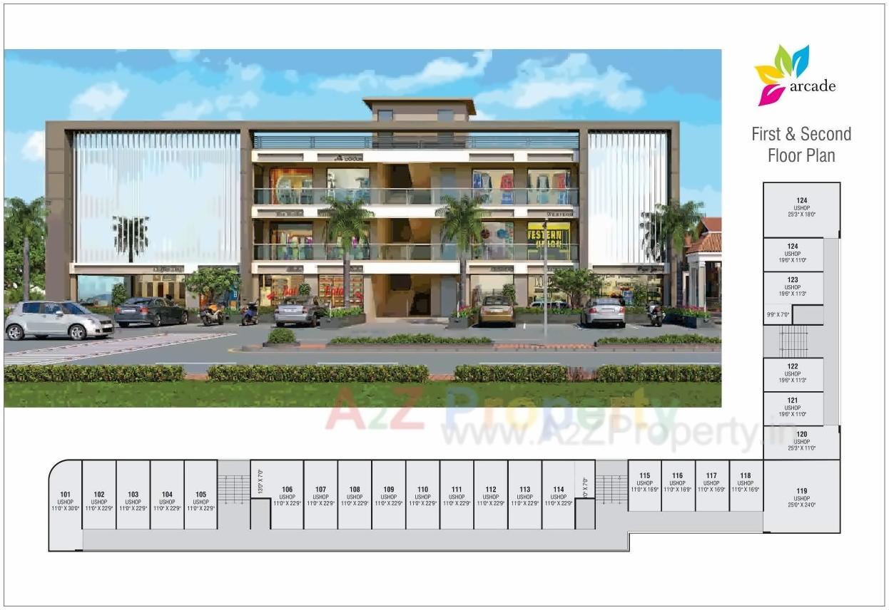 Layout of real estate project Pushpvan Bunglows   Arcade located at Mahemdavad, Kheda, Gujarat