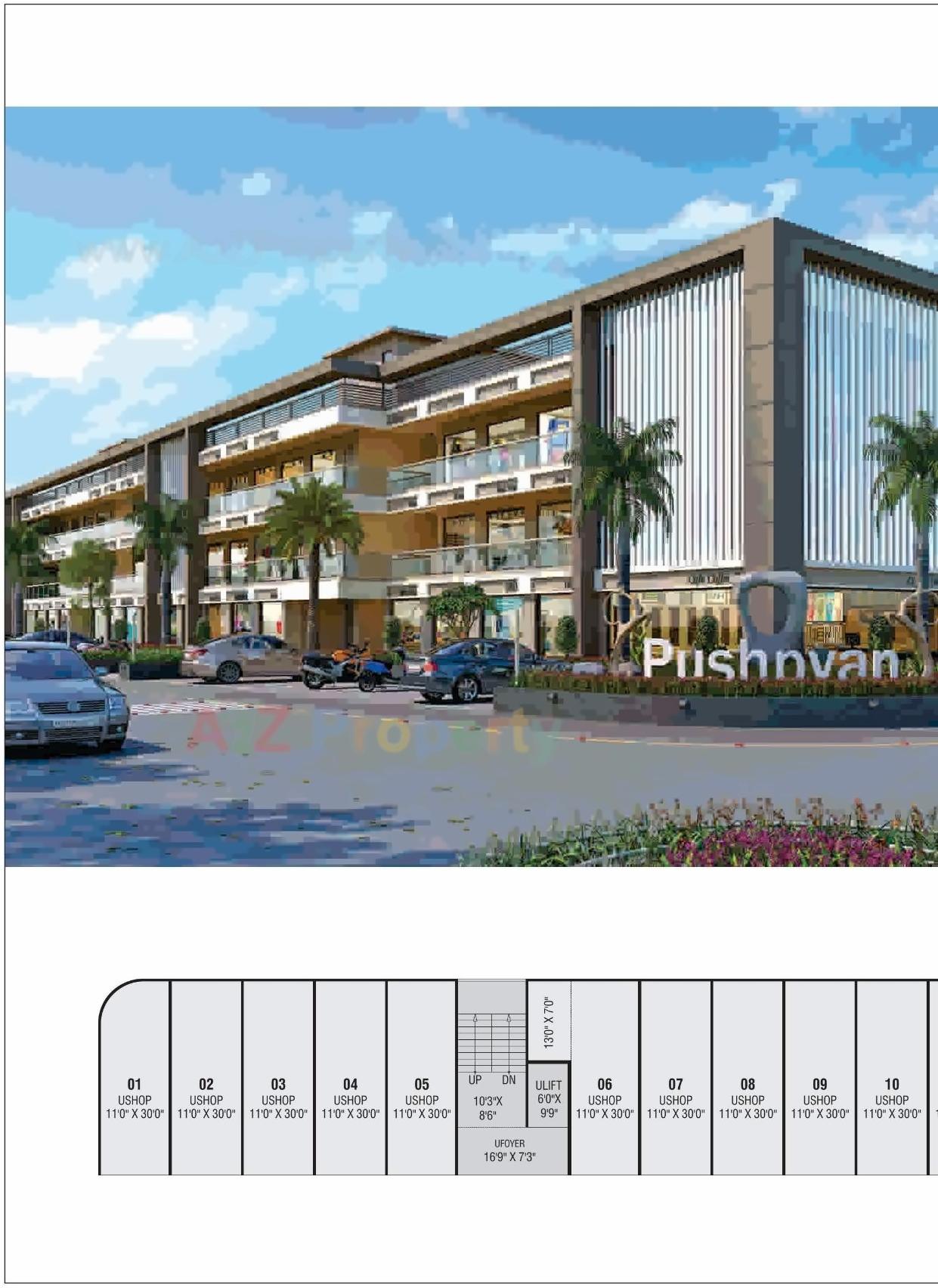 3D Elevation of real estate project Pushpvan Bunglows   Arcade located at Mahemdavad, Kheda, Gujarat