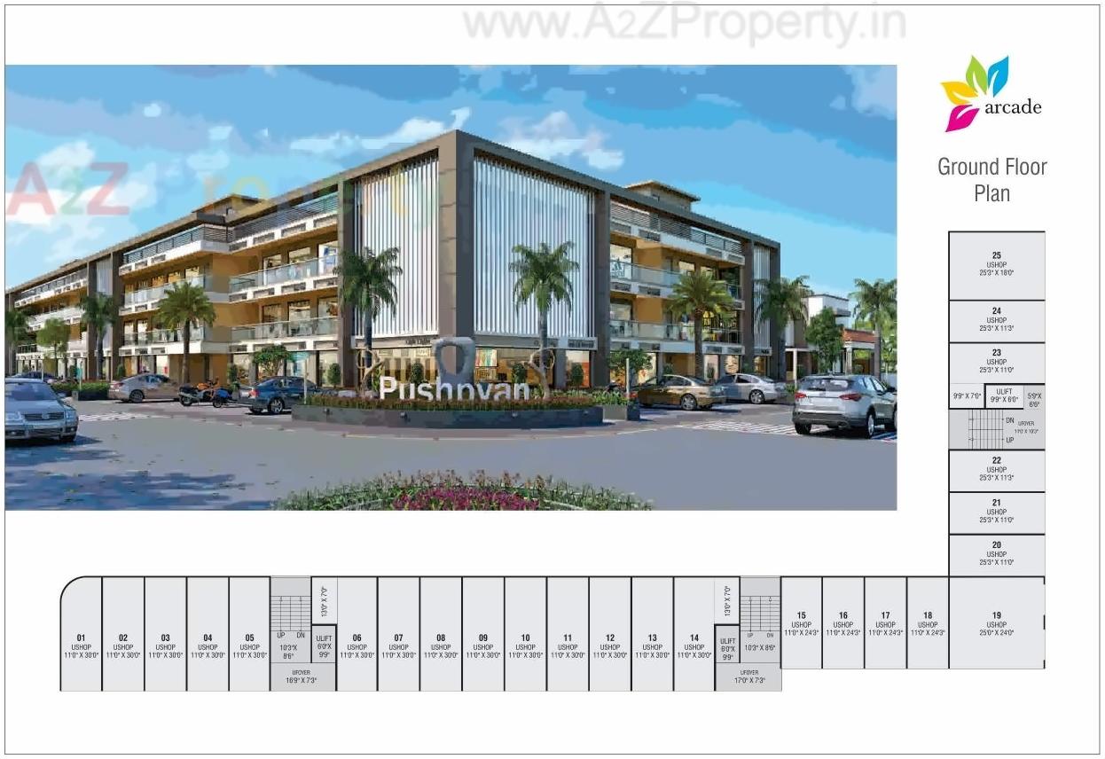 Layout of real estate project Pushpvan Bunglows   Arcade located at Mahemdavad, Kheda, Gujarat