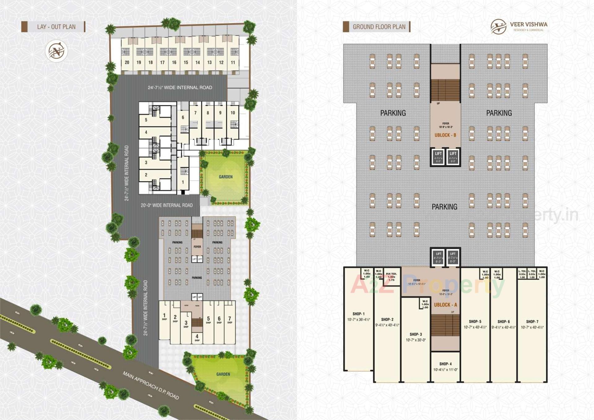Layout of real estate project Veer Vishwa Residency located at Khatraj, Kheda, Gujarat