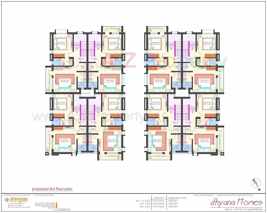 Layout of real estate project Dhyana Homes located at Gandhidham, Kutch, Gujarat