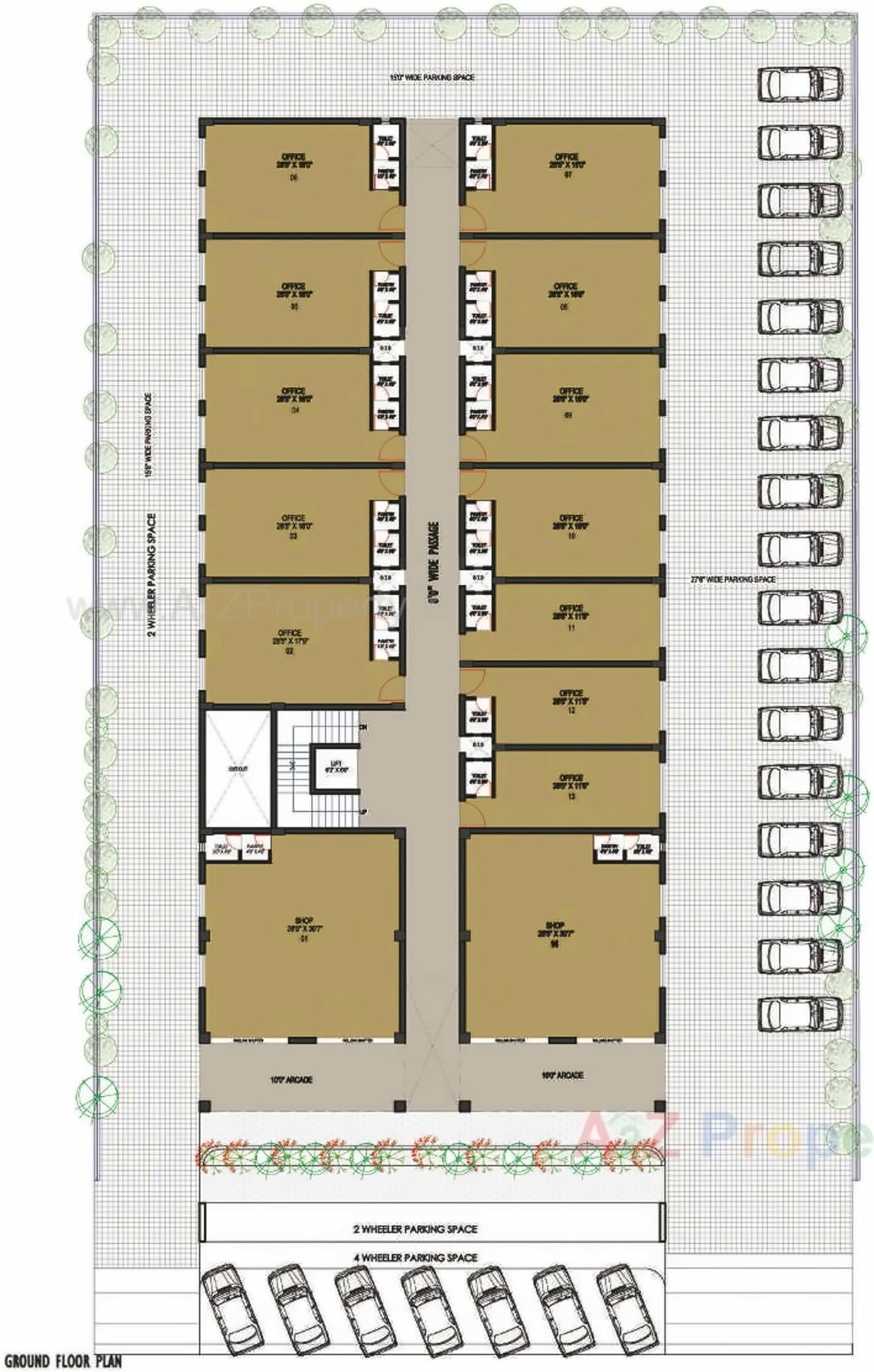 Layout of real estate project Golden Heights located at Gandhidham, Kutch, Gujarat