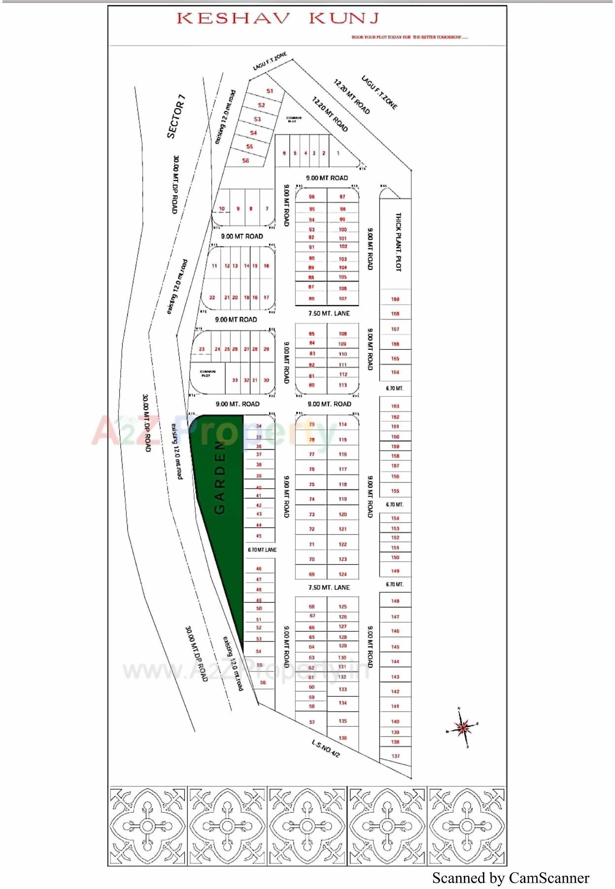 Layout of real estate project Keshav Kunj located at Kidana, Kutch, Gujarat