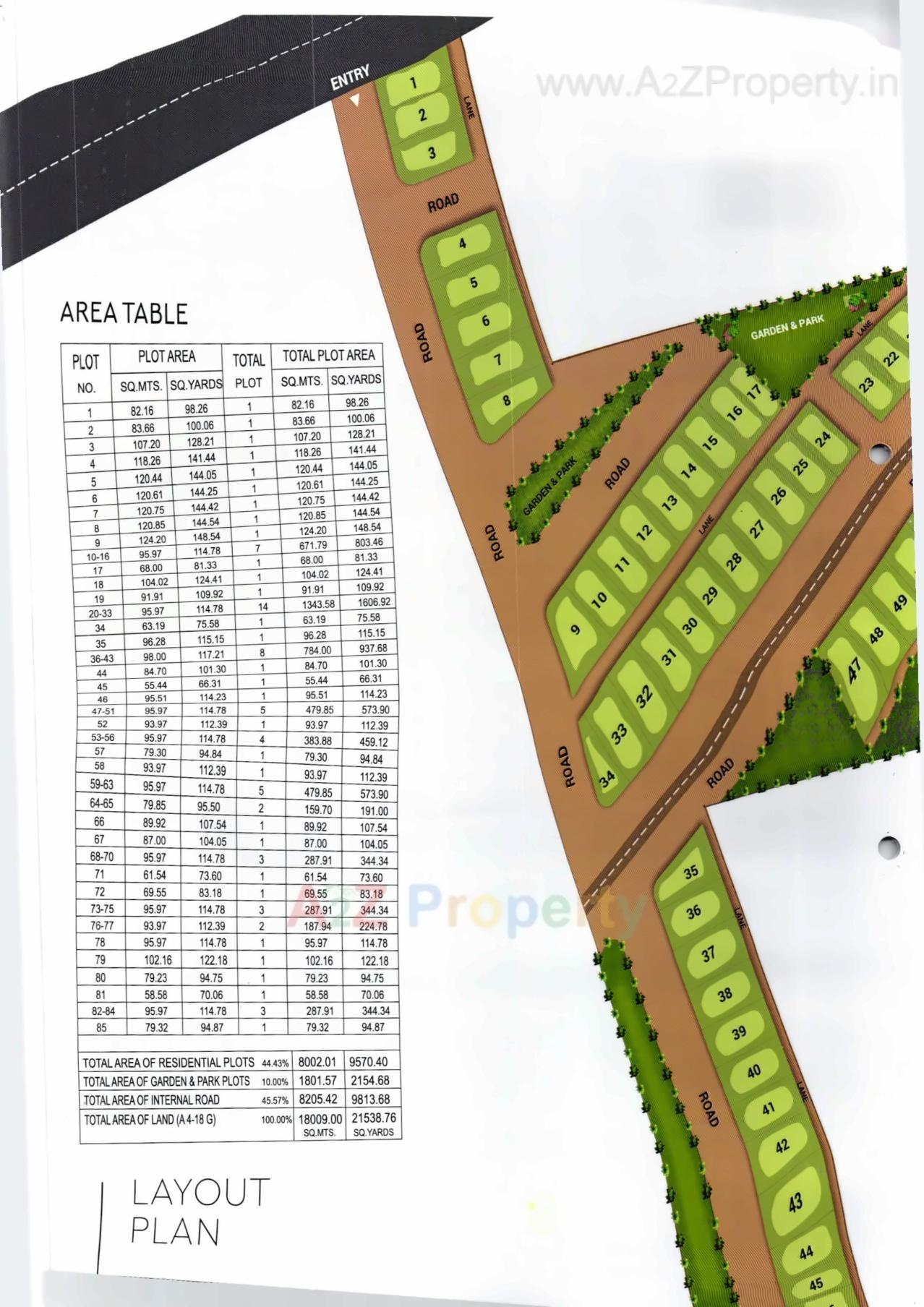 Layout of real estate project Krishna Park located at Antarjal, Kutch, Gujarat