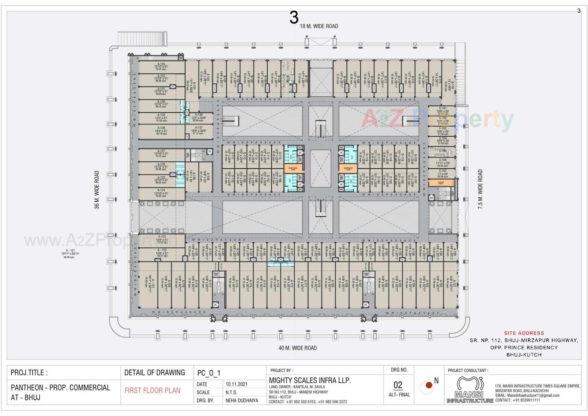 Layout of real estate project Pantheon located at Bhuj, Kutch, Gujarat